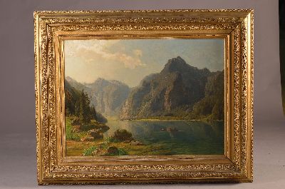 26987899k - Carl Jungheim, 1830-1886 Düsseldorf, Blick über den Königssee auf St. Bartholomä, ...
