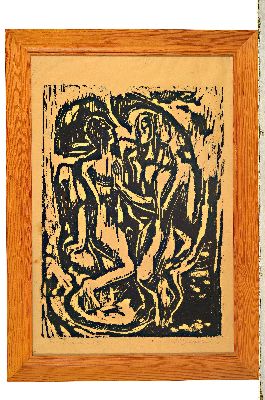 26987975k - Rudi Bearwind, 1910-1982 Mannheim, Linolschnitt, ´Der Zwiemann´ 1947, Blatt 6, signiert ...