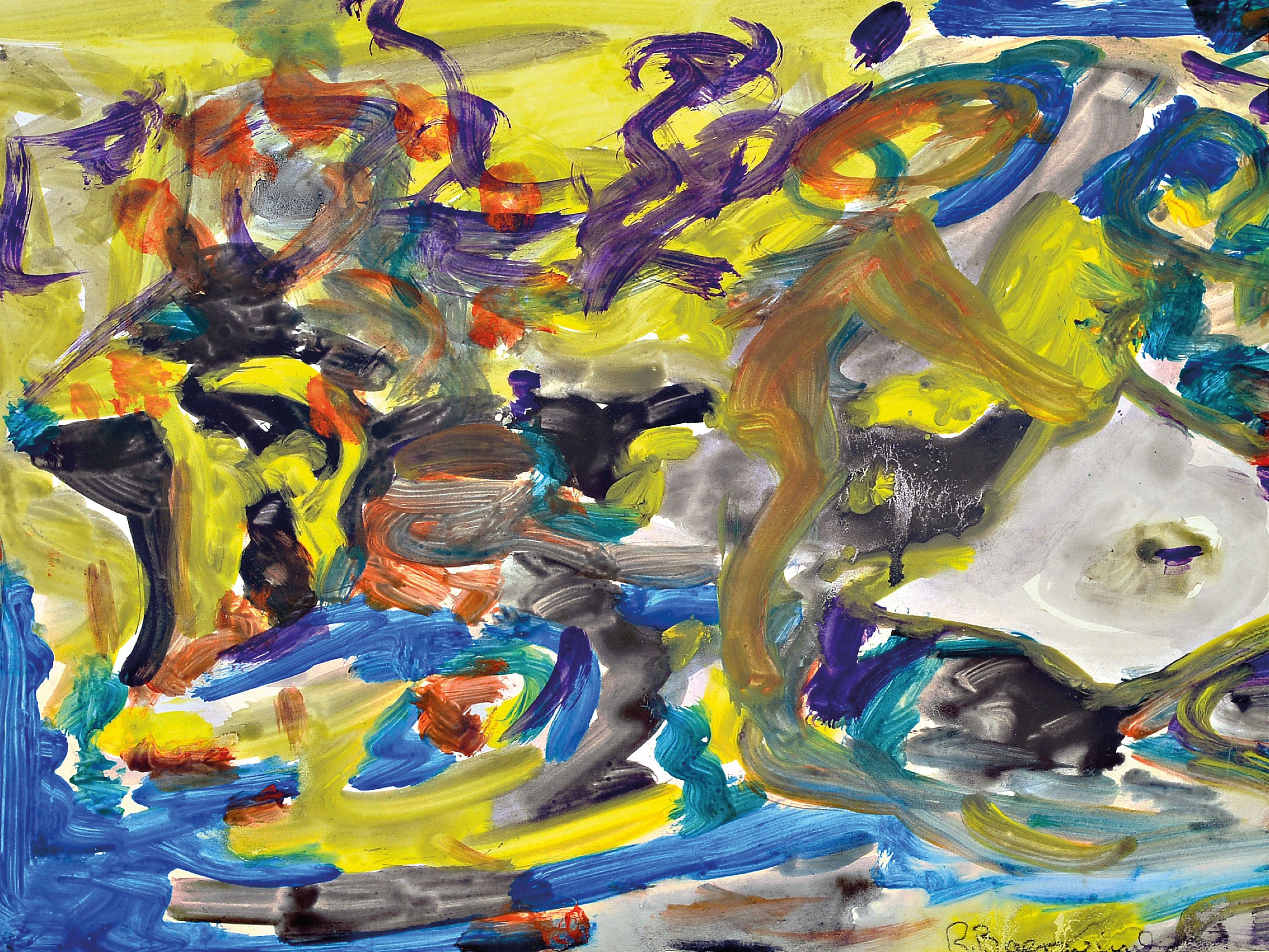 Image 26988025 - Rudi Baerwind, 1910-1982, abstrakte Figuren-Komposition, 1950/60er-Jahre, Gouache auf ...