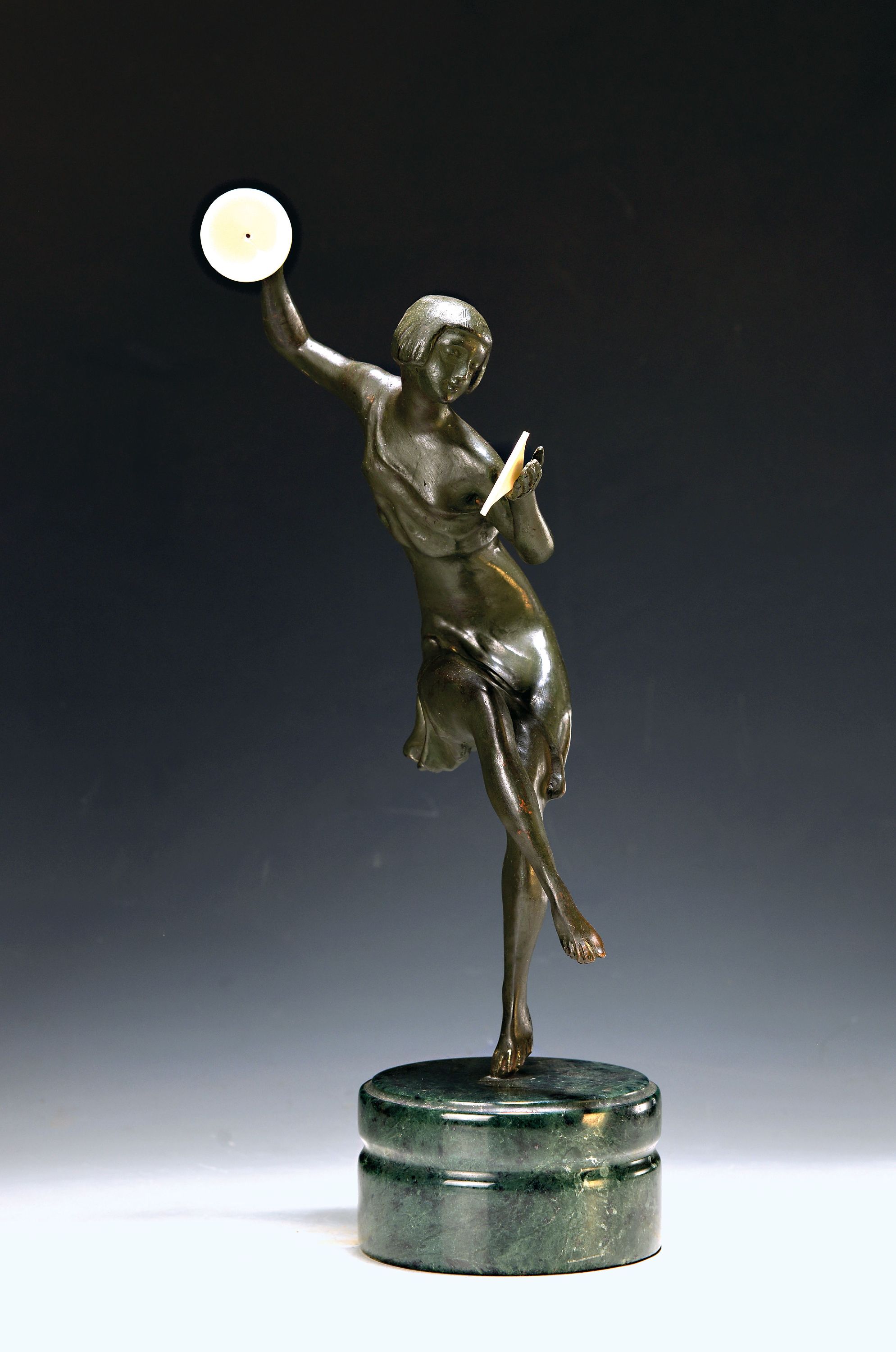 Image 26988030 - Skulptur, Frankreich, 1920er Jahre, Bronze, Tänzerin, Marmorsockel, Becken Bakelit, ...