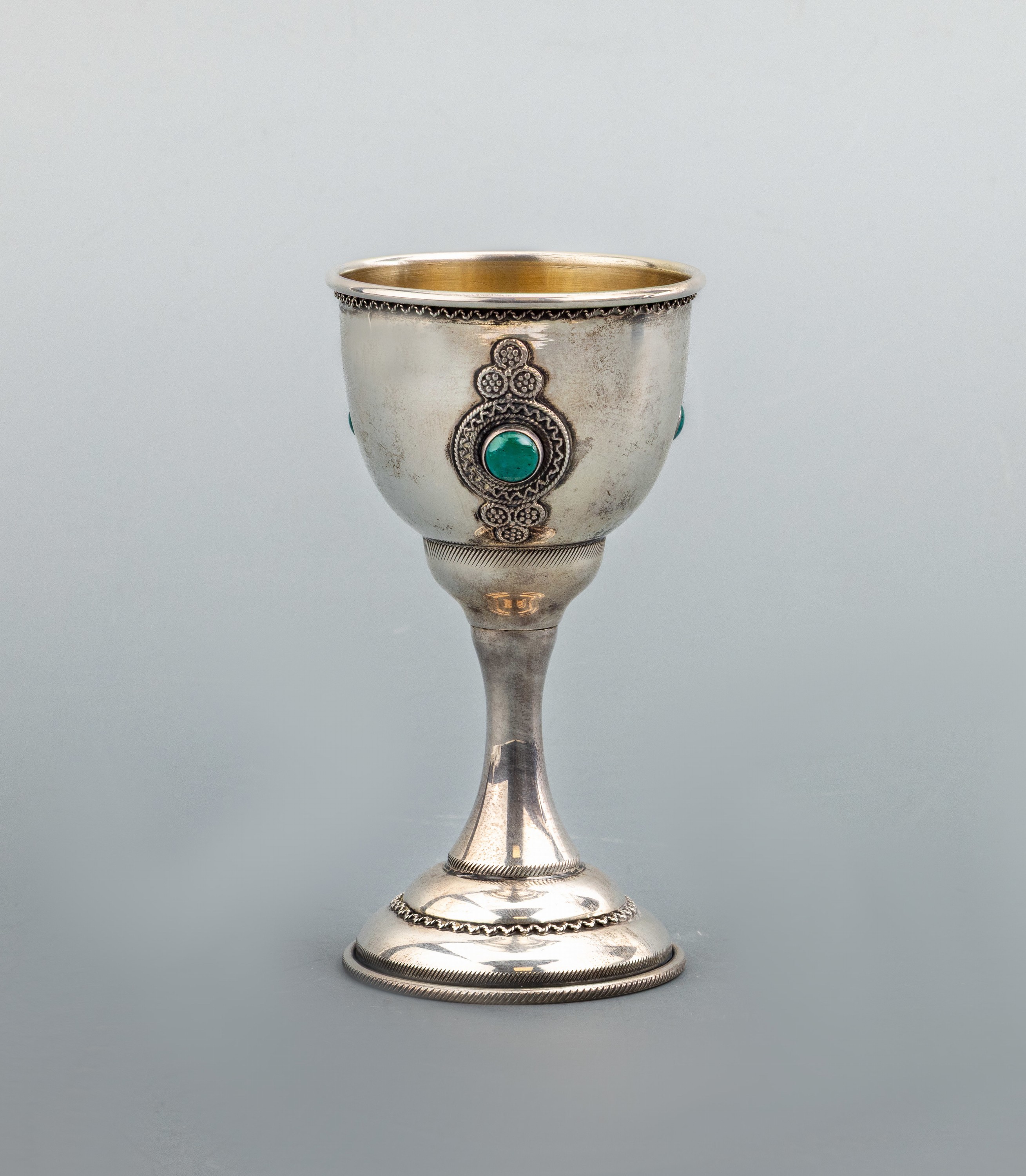 Image 26988081 - Trinkpokal, Israel, wohl 1960er-70er Jahre, 925er Silber, Kuppa innen vergoldet, außen ...