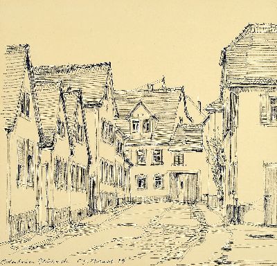 Image Werner Brand, 1933 Löbau-2021, Bleistiftzeichnung, ´Edenkoben Blücherstr.´ sobetitelt, ...