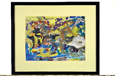 26988025k - Rudi Baerwind, 1910-1982, abstrakte Figuren-Komposition, 1950/60er-Jahre, Gouache auf ...