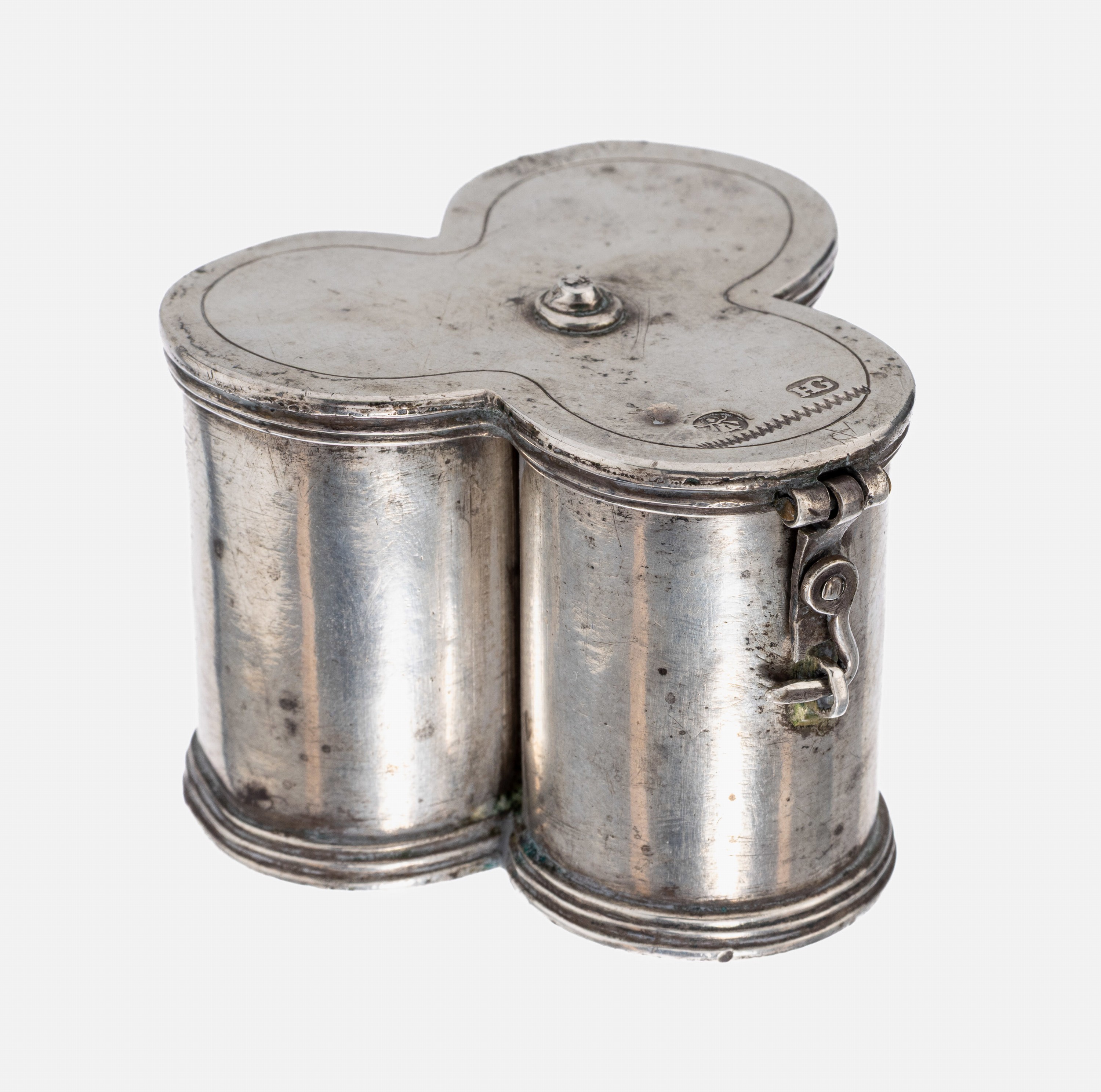 Seltenes Versehgefäß, München 1698-1725, Silber, innen verg., Gefäß für Salbungsöle, Priester nutzten diese um Kranken die Kranksalbung zu ...