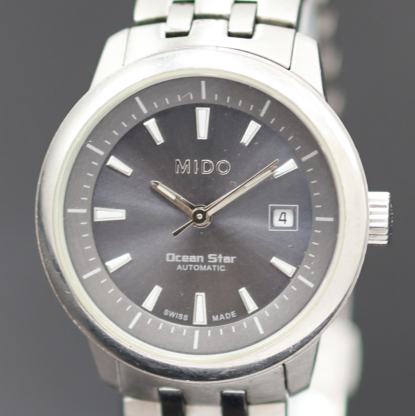 Detail a: MIDO Ocean Star Armbanduhr in Edelstahl Referenz 7730, Schweiz um 2010, Automatik, 2-teil. Geh. inkl. orig. Gliederband m. Faltschl., Boden verschr., ...
