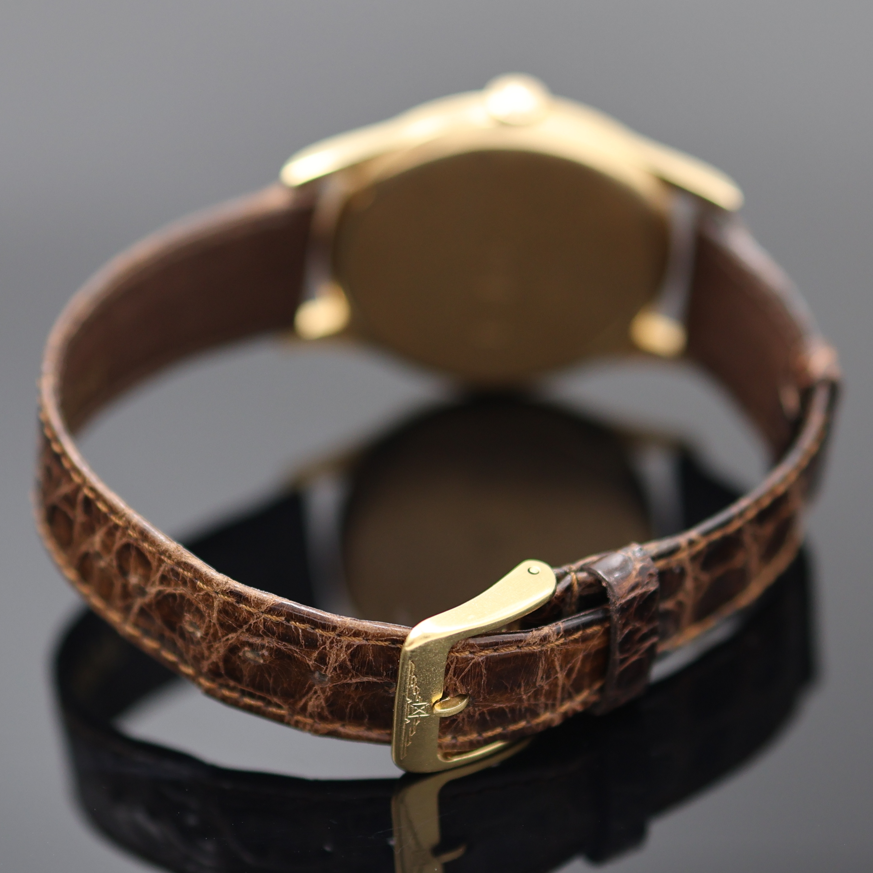 Detail b: LONGINES Flagship Armbanduhr in RG 750/000 Referenz 6827, Schweiz um 1958, Handaufzug, 3-teil. Geh. inkl. orig. Lederband m. verg. orig. Dornschl., ...