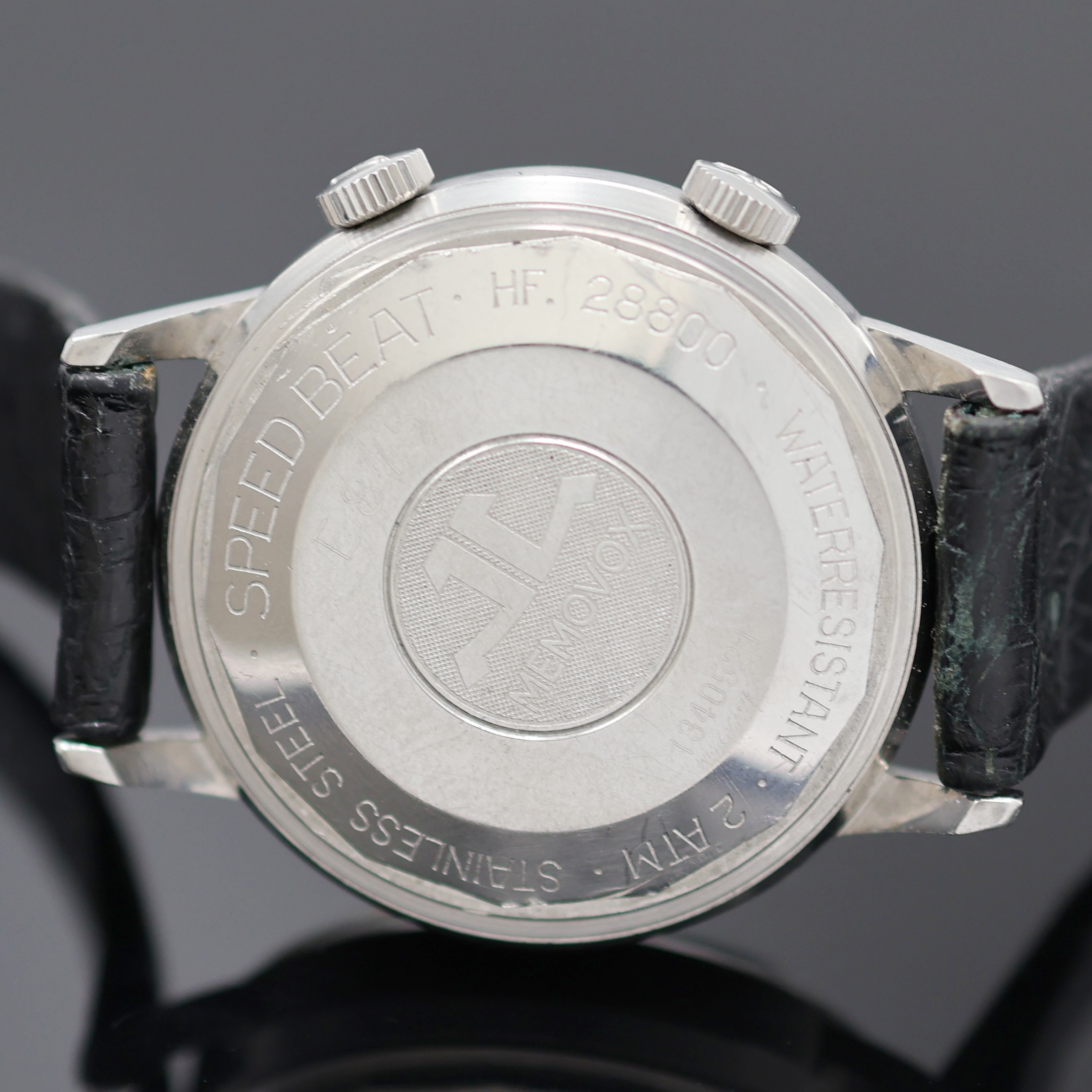 Detail c: Jaeger-LeCoultre Armbandwecker Modell Memovox in Stahl Referenz E875, Automatik, Schweiz um 1975, Boden verschr., vers. Zifferbl. m. aufgel. ...