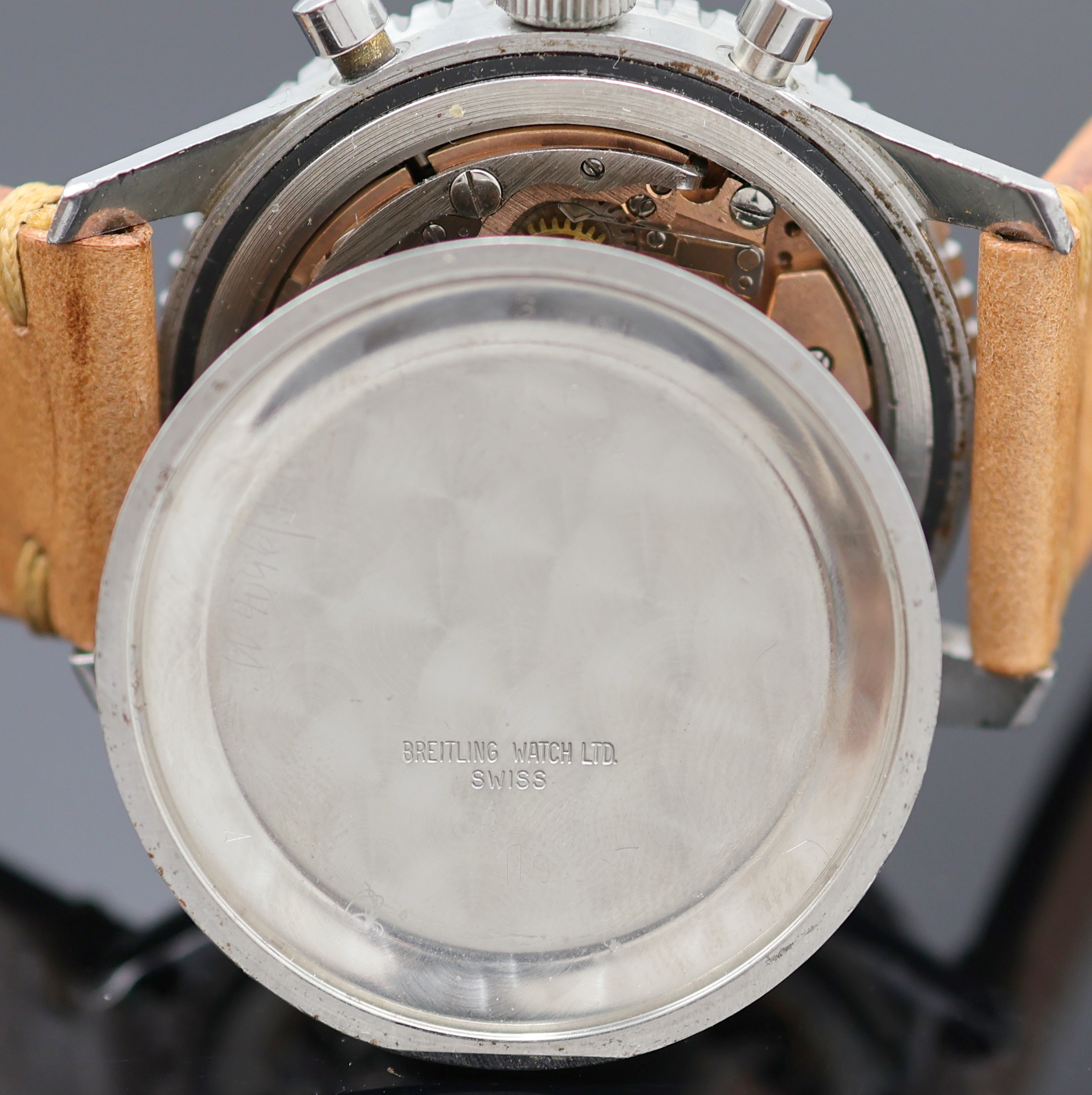 Detail c: BREITLING Cosmonaute seltener Armbandchronograph Referenz 809, Schweiz um 1965, Handaufzug, 3-teil. Edelstahlgeh. dell., Boden aufgedr., ...