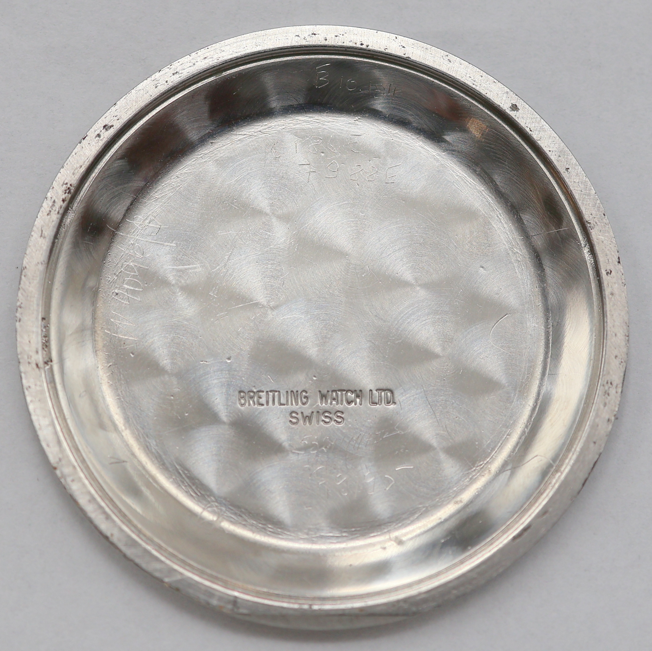 Detail f: BREITLING Cosmonaute seltener Armbandchronograph Referenz 809, Schweiz um 1965, Handaufzug, 3-teil. Edelstahlgeh. dell., Boden aufgedr., ...