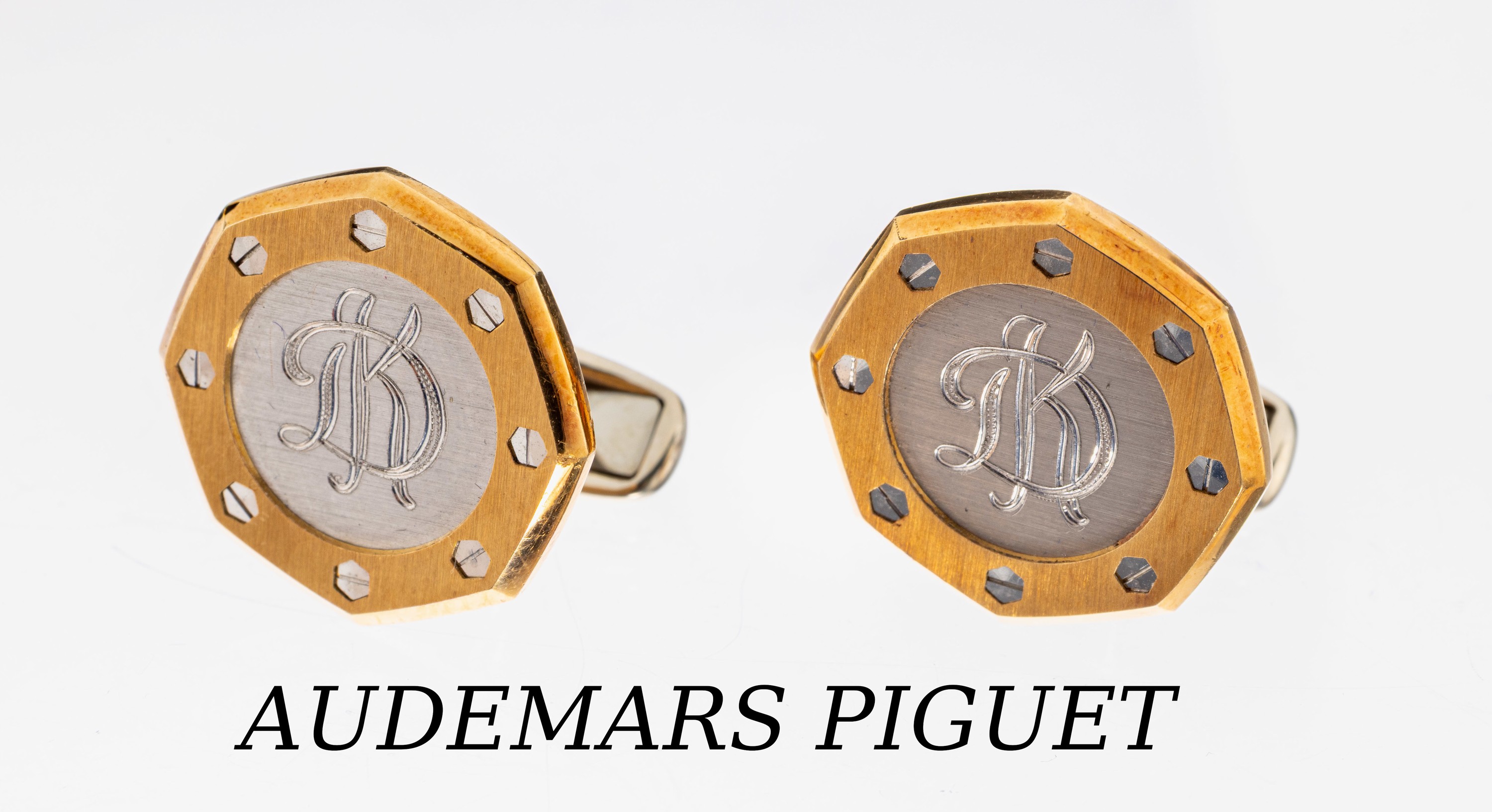 Image 26988333 - Paar 18 kt Gold AUDEMARS PIGUET Manschettenknöpfe, GG/WG 750/000, Royal Oak, ...