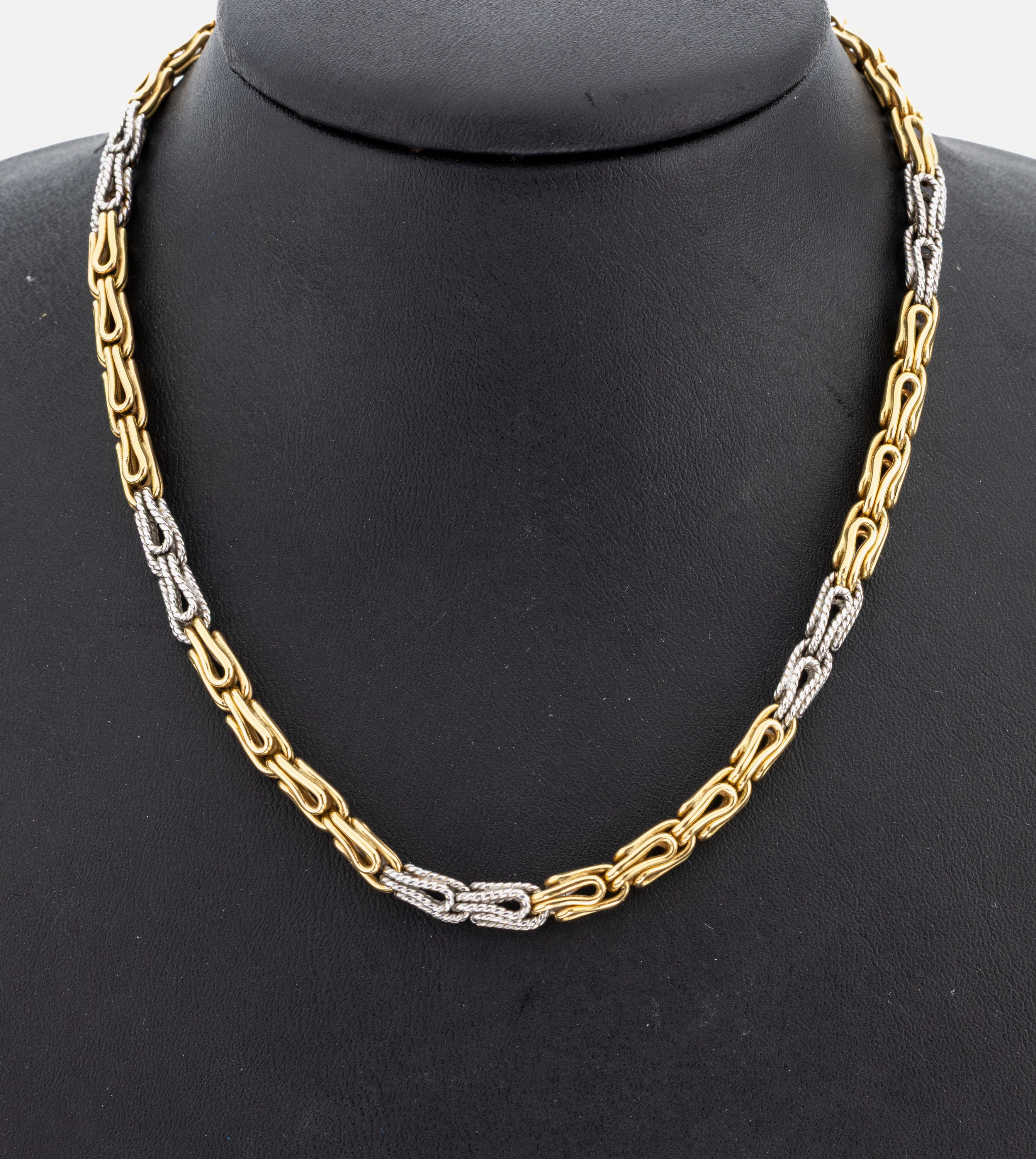 14 kt Gold Kette, GG/WG 585/000 gepr., endlos, L. ca. 90 cm, ca. 77.3 g