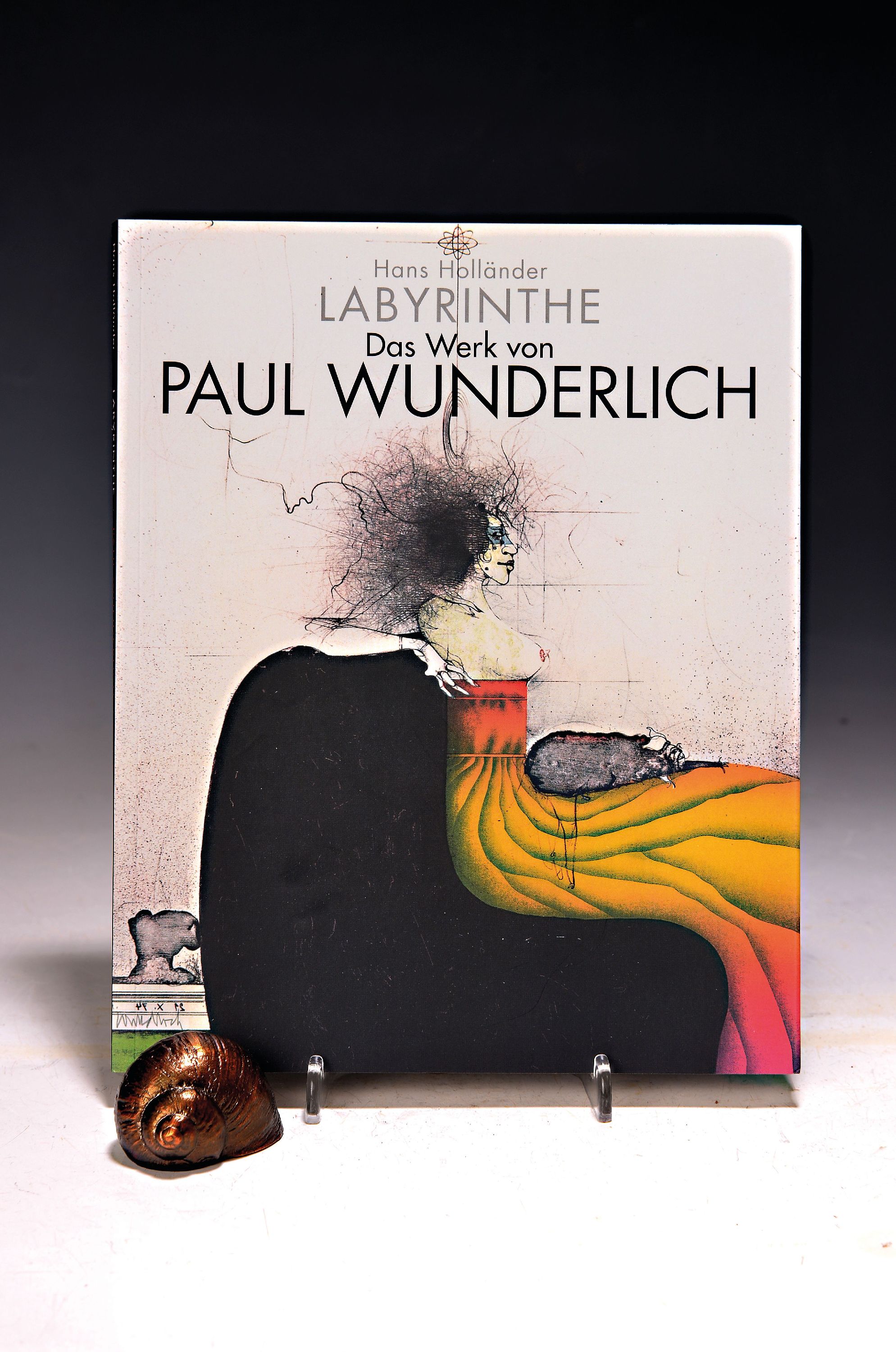 Detail k: Paul Wunderlich, 1927-2010, Schneckenhaus, Bronzeguß, sign., H. ca. cm, dazu Buchband: Hans Holländer, Labyrinthe, Das Werk von Paul Wunderlich
