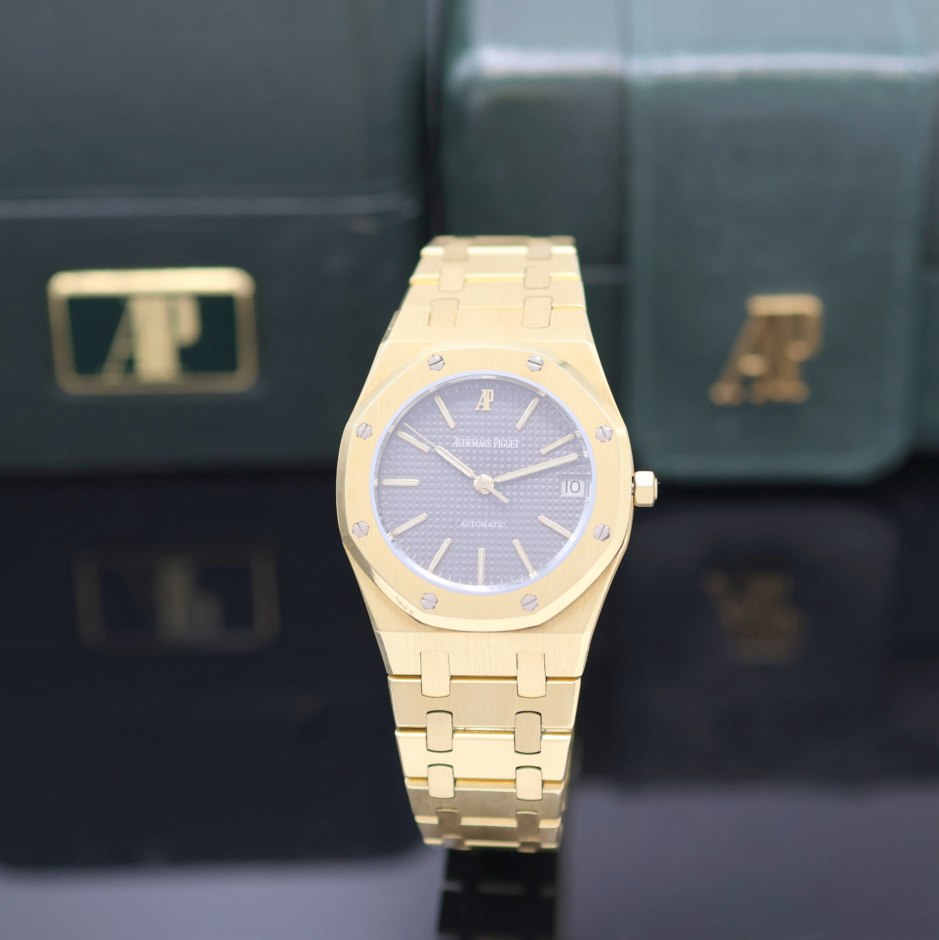 Image 26988395 - AUDEMARS PIGUET Royal Oak selten gut erhaltene Armbanduhr in GG 750/000 Referenz 4100BA, ...