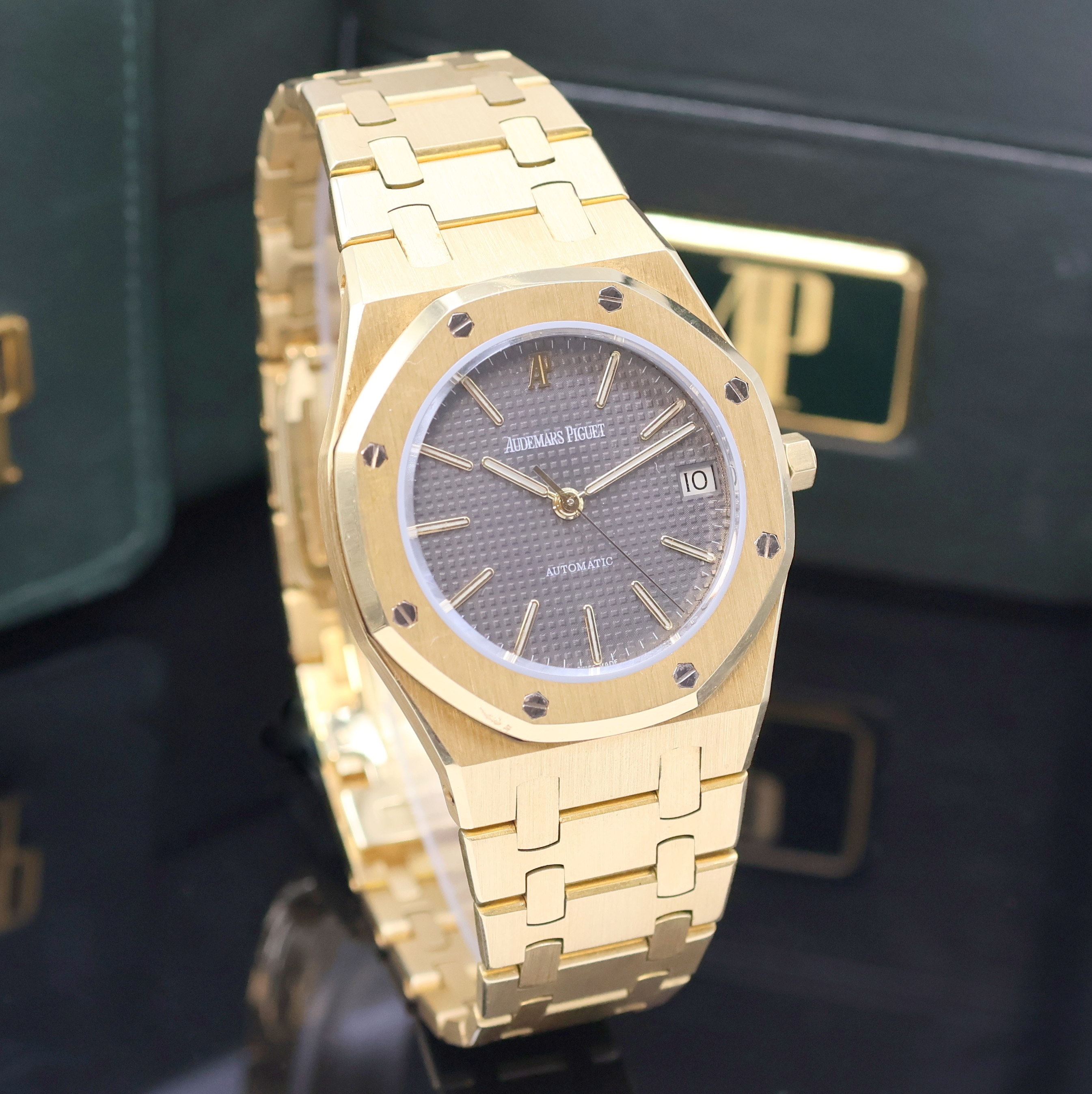 Detail b: AUDEMARS PIGUET Royal Oak selten gut erhaltene Armbanduhr in GG 750/000 Referenz 4100BA, Automatik, Schweiz um 1980, Design von Gerald Genta, inkl. ...