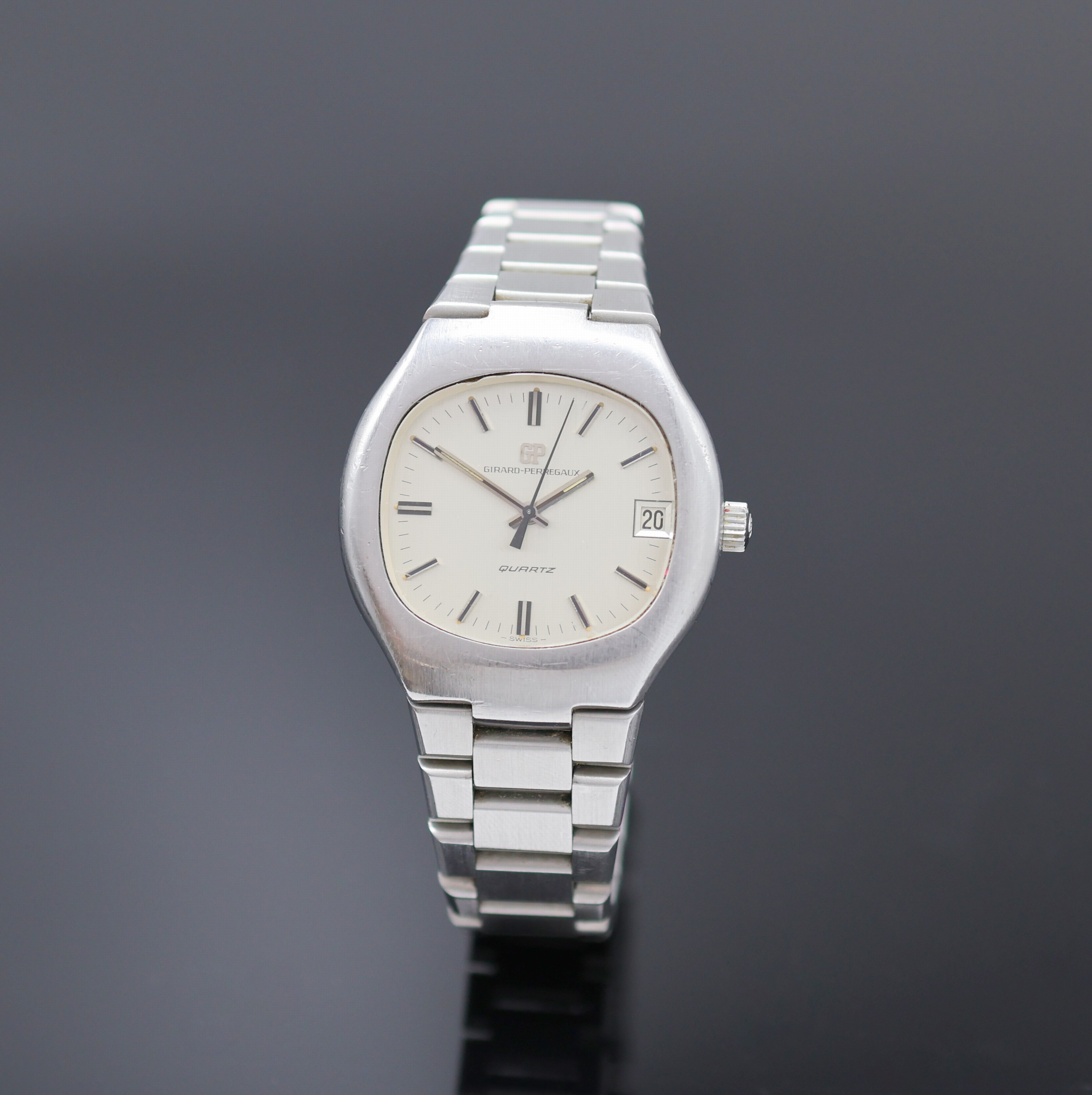 Image 26988397 - GIRARD PERREGAUX frühe quarz Herrenarmbanduhr in Edelstahl Referenz 9575, Schweiz um ...