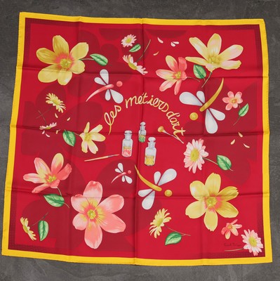 Image PATEK PHILIPPE feines Seidencarree mit original Box, mehrfarbig, florale Darstellung, Im ...