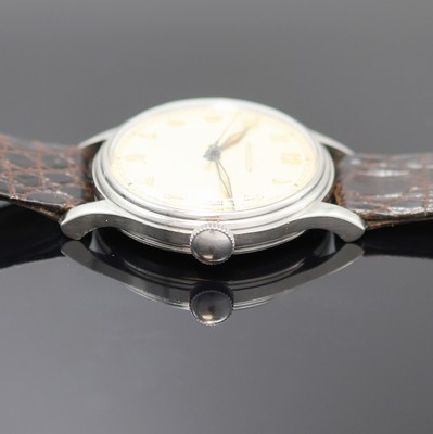 26988319b - Jaeger-LeCoultre Armbanduhr in Stahl, Schweiz 1940er Jahre, Handaufzug, Boden aufgedr., ...