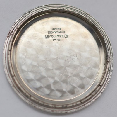 26988319e - Jaeger-LeCoultre Armbanduhr in Stahl, Schweiz 1940er Jahre, Handaufzug, Boden aufgedr., ...