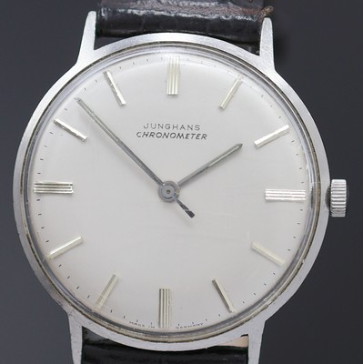 26988320a - JUNGHANS Chronometer in Stahl, Deutschland um 1962, Handaufzug, 2-tlg. Geh., Boden ...