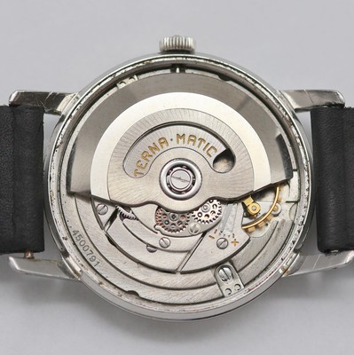 26988321e - ETERNA-MATIC Armbanduhr in Stahl, Schweiz 1960er Jahre, Automatik, Boden verschr., silb. ...