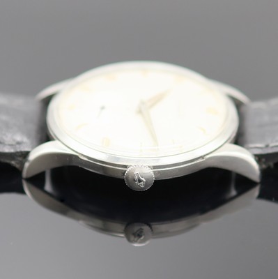 26988326b - IWC Schaffhausen Armbanduhr in Stahl, Schweiz um 1952, Handaufzug, 3-teil. Geh., Boden ...