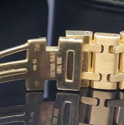 26988395d - AUDEMARS PIGUET Royal Oak selten gut erhaltene Armbanduhr in GG 750/000 Referenz 4100BA, ...