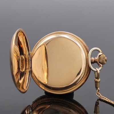 26988398c - SYSTEME GLASHÜTTE Herrensavonette in RG 585/000 an GG 333/000 Kette, Schweiz um 1910, ...