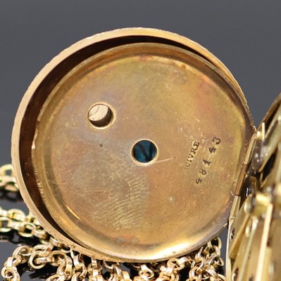 26988405d - Offene Zylinder-Damentaschenuhr in RoseG 585/000 an Kette in GG 585/000, Schweiz um ...