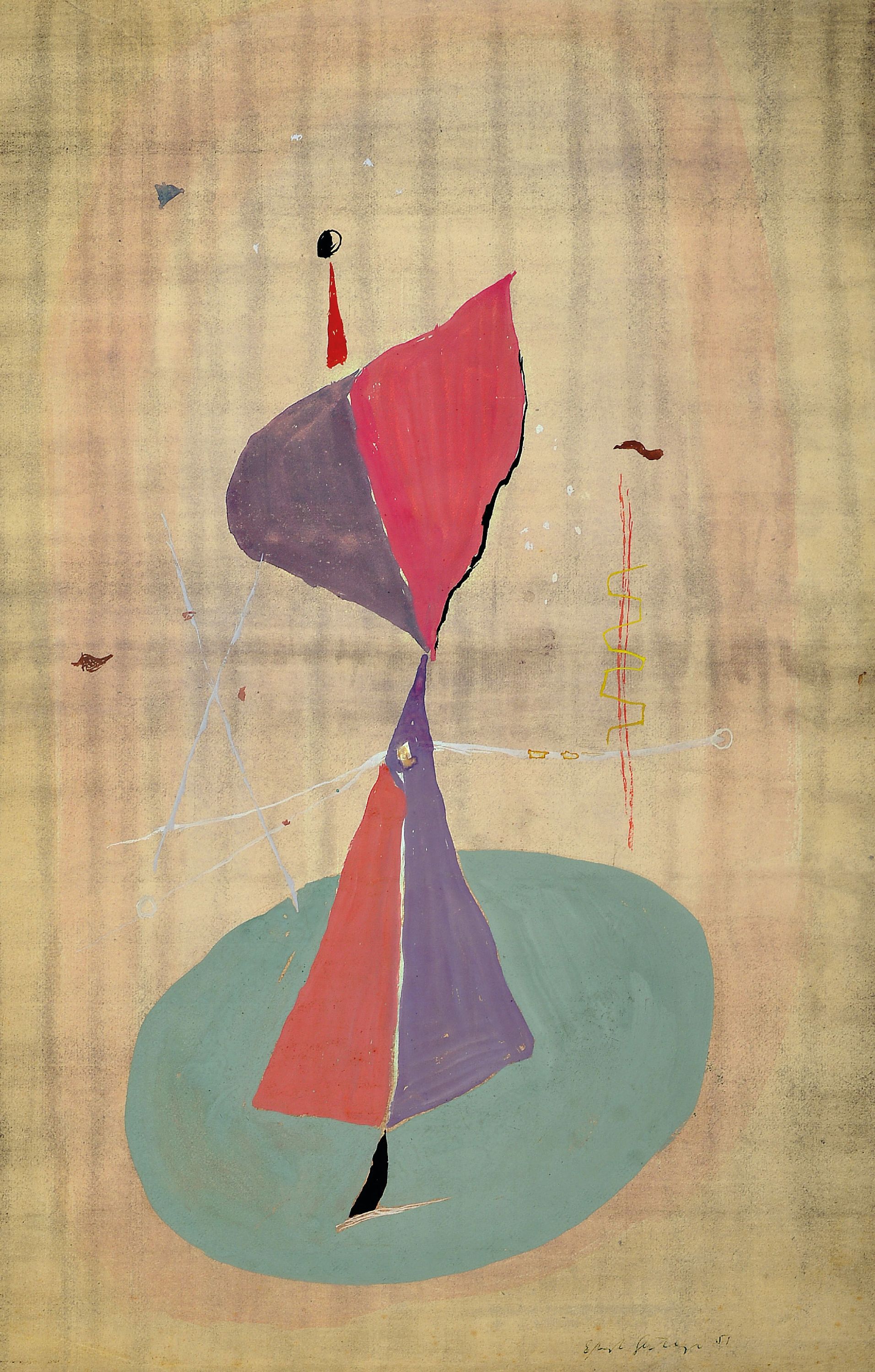 Image 26988754 - Ernst Geitlinger, 1895 Frankfurt/Main-1972 Seeshaupt, Stehende, Tempera auf Papier, ...