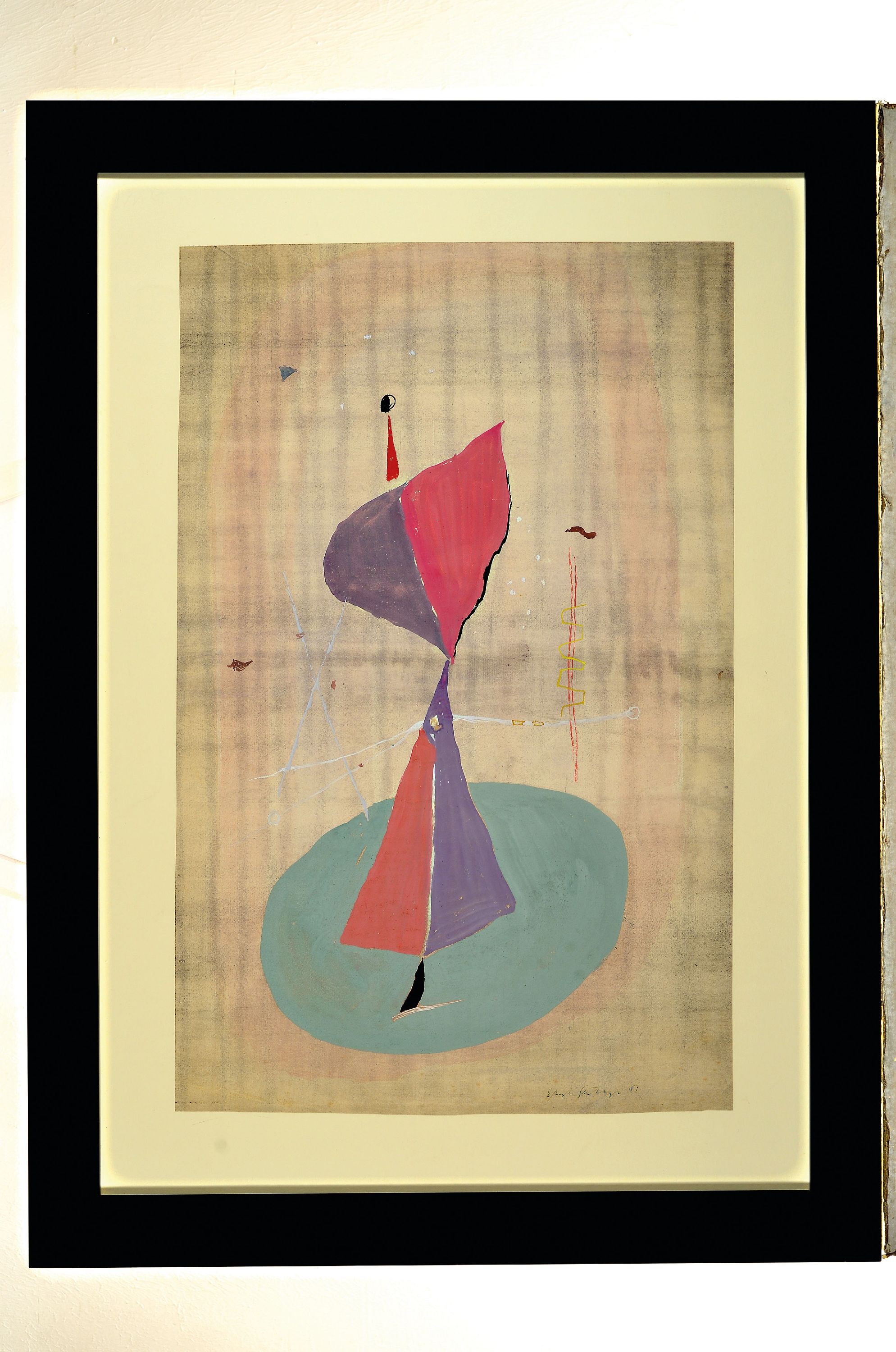 Detail k: Ernst Geitlinger, 1895 Frankfurt/Main-1972 Seeshaupt, Stehende, Tempera auf Papier, signiert und dat. 1951, verso betitelt und mit WVZ-Nummer P 331 ...