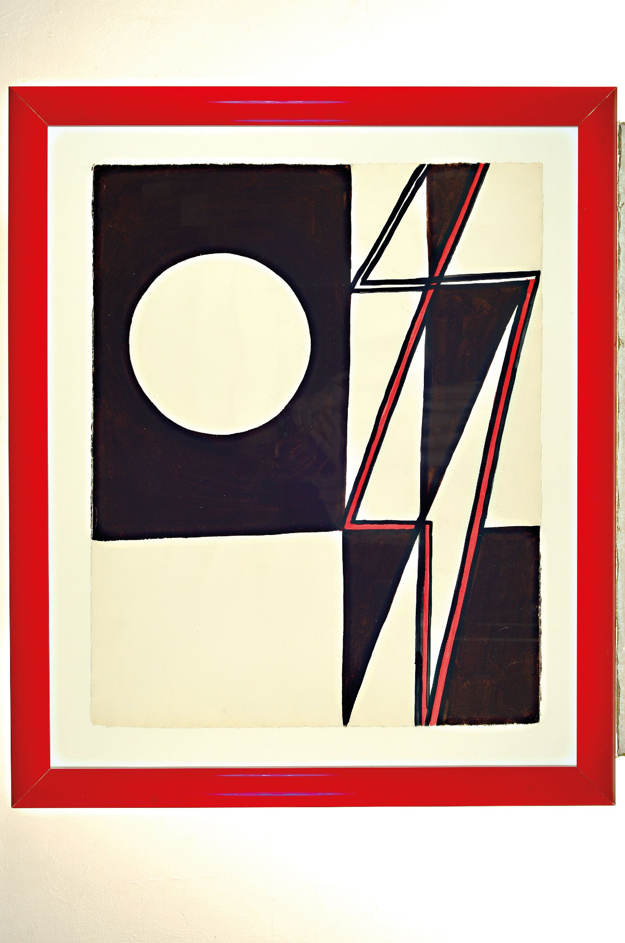 Detail k: Ernst Geitlinger, 1895 Frankfurt/Main-1972 Seeshaupt, Kreis und Rechteck, Tempera auf Papier, verso sign. und dat. 64, betitelt und mit WVZ Nr. P 752 ...