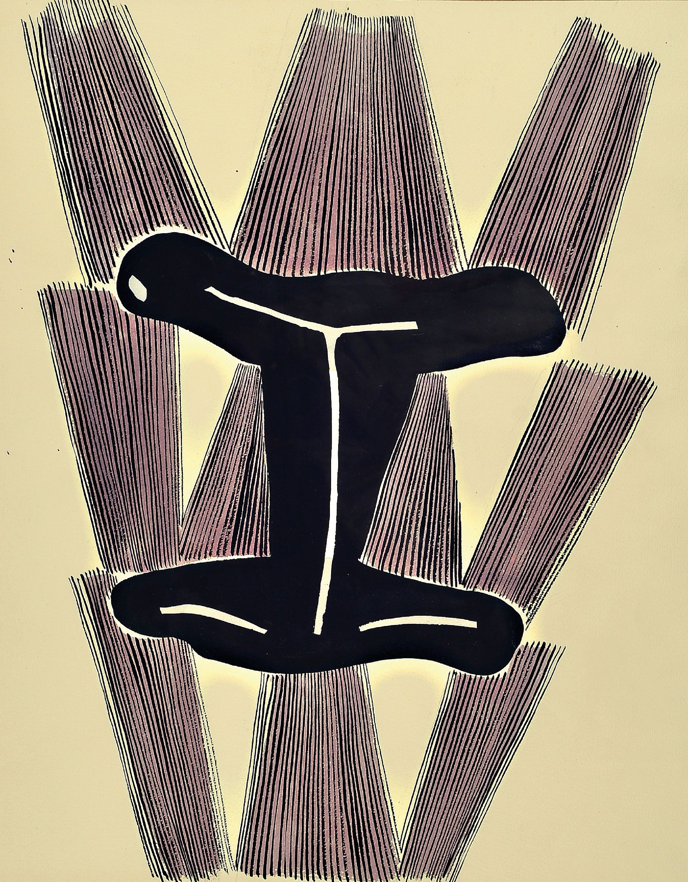 Ernst Geitlinger, 1895 Frankfurt/Main-1972 Seeshaupt, Ohne Titel, Mischtechnik auf Papier, verso sign. und dat. 1962, WVZ NR. 19/NP 93, ca. 59x46cm, ...