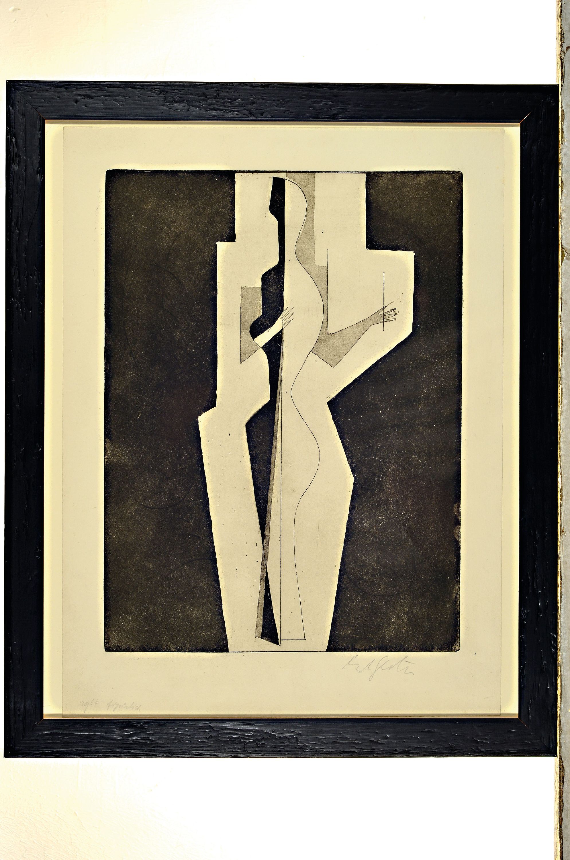 Detail k: Ernst Geitlinger, 1895 Frankfurt/Main-1972 Seeshaupt, 2 Radierungen: Figural-Doppel, sign. und dat. 64, ca. 40x29.5cm; Sonnenuntergang, sign., ...