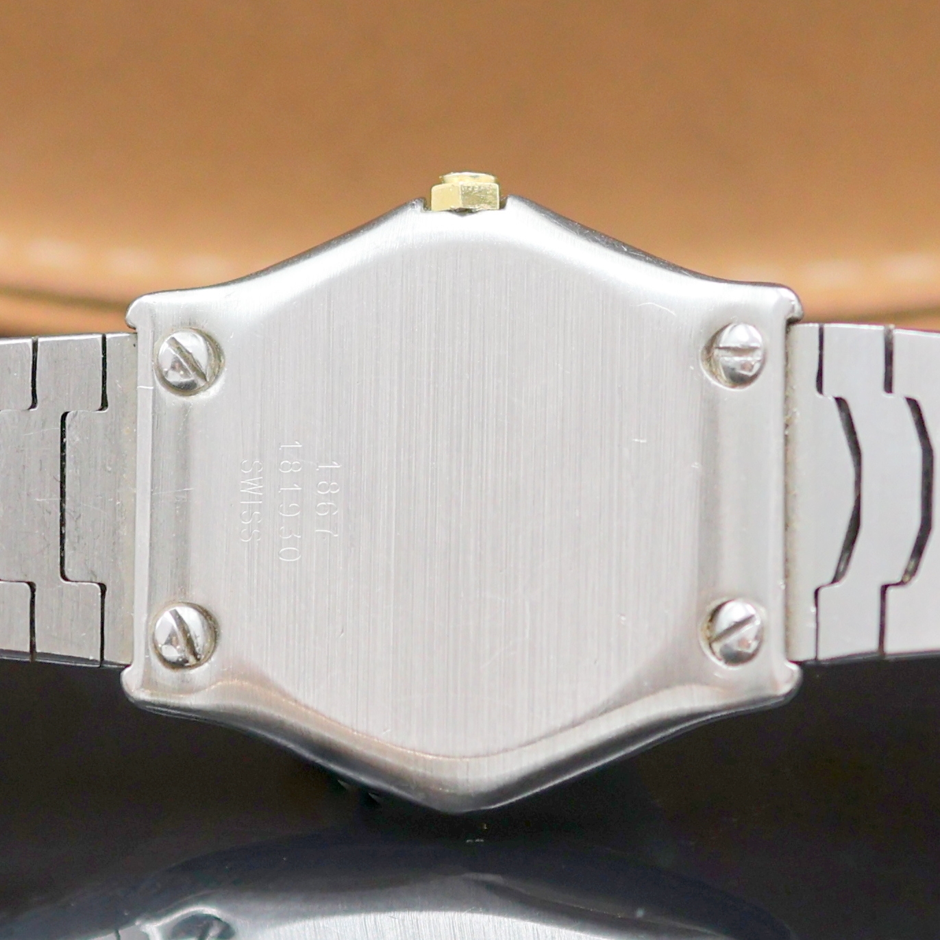 Detail d: EBEL Damenarmbanduhr Referenz 181930, Stahl/Gold, Schweiz 1980er Jahre, quarz, zweit. Geh. in Edelstahl/Gold kombiniert, Wellengliederband m. ...