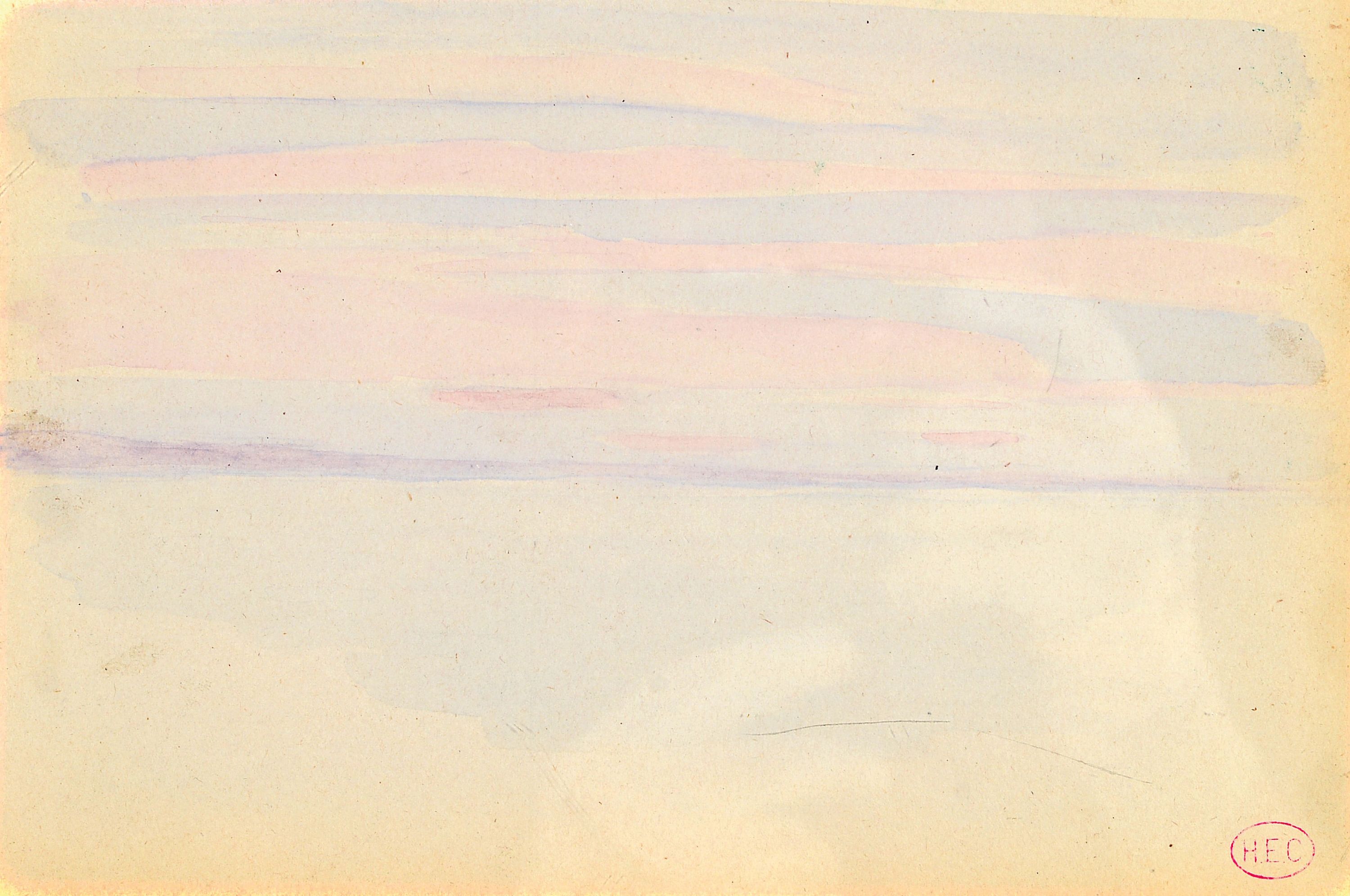 Henry Edmond Cross, 1856 Douai-1910 Saint-Clair, Aquarell, Küstenlandschaft bei Sonnenaufgang, rechts unten Monogrammstempel in rot (Vgl. WVZ Lugt ...