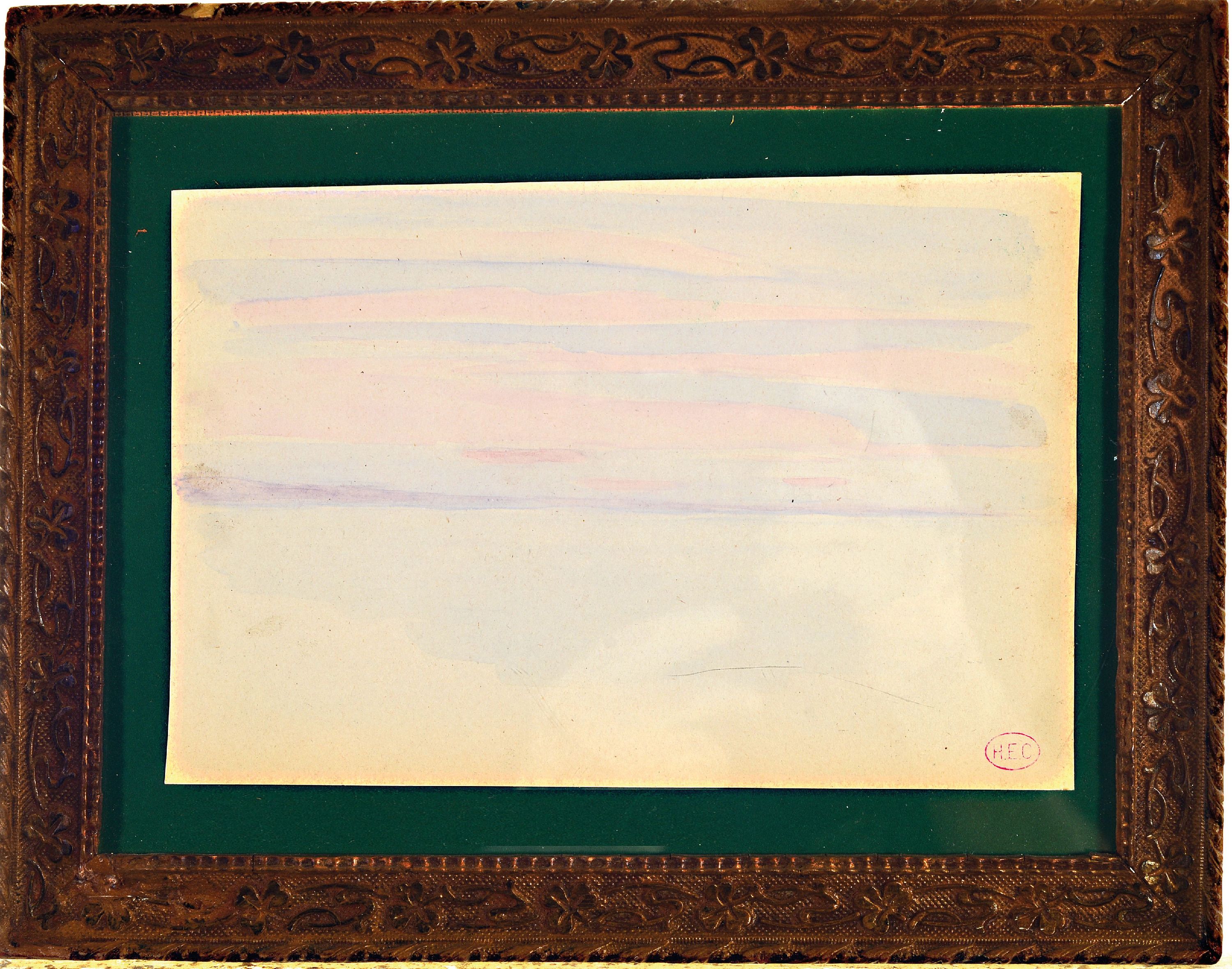 Detail k: Henry Edmond Cross, 1856 Douai-1910 Saint-Clair, Aquarell, Küstenlandschaft bei Sonnenaufgang, rechts unten Monogrammstempel in rot (Vgl. WVZ Lugt ...