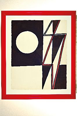 26988761k - Ernst Geitlinger, 1895 Frankfurt/Main-1972 Seeshaupt, Kreis und Rechteck, Tempera auf ...