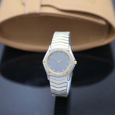 EBEL Damenarmbanduhr Referenz 181930, Stahl/Gold, Schweiz 1980er Jahre, quarz, zweit. Geh. in Edelstahl/Gold kombiniert, Wellengliederband m. ...