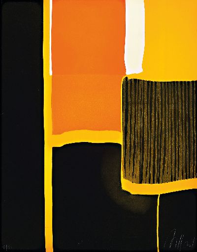 Image Gilou Brillant, geb. 1935 Essertine/Frankreich, Ohne Titel, 2 Farbsieb drucke, beide ...