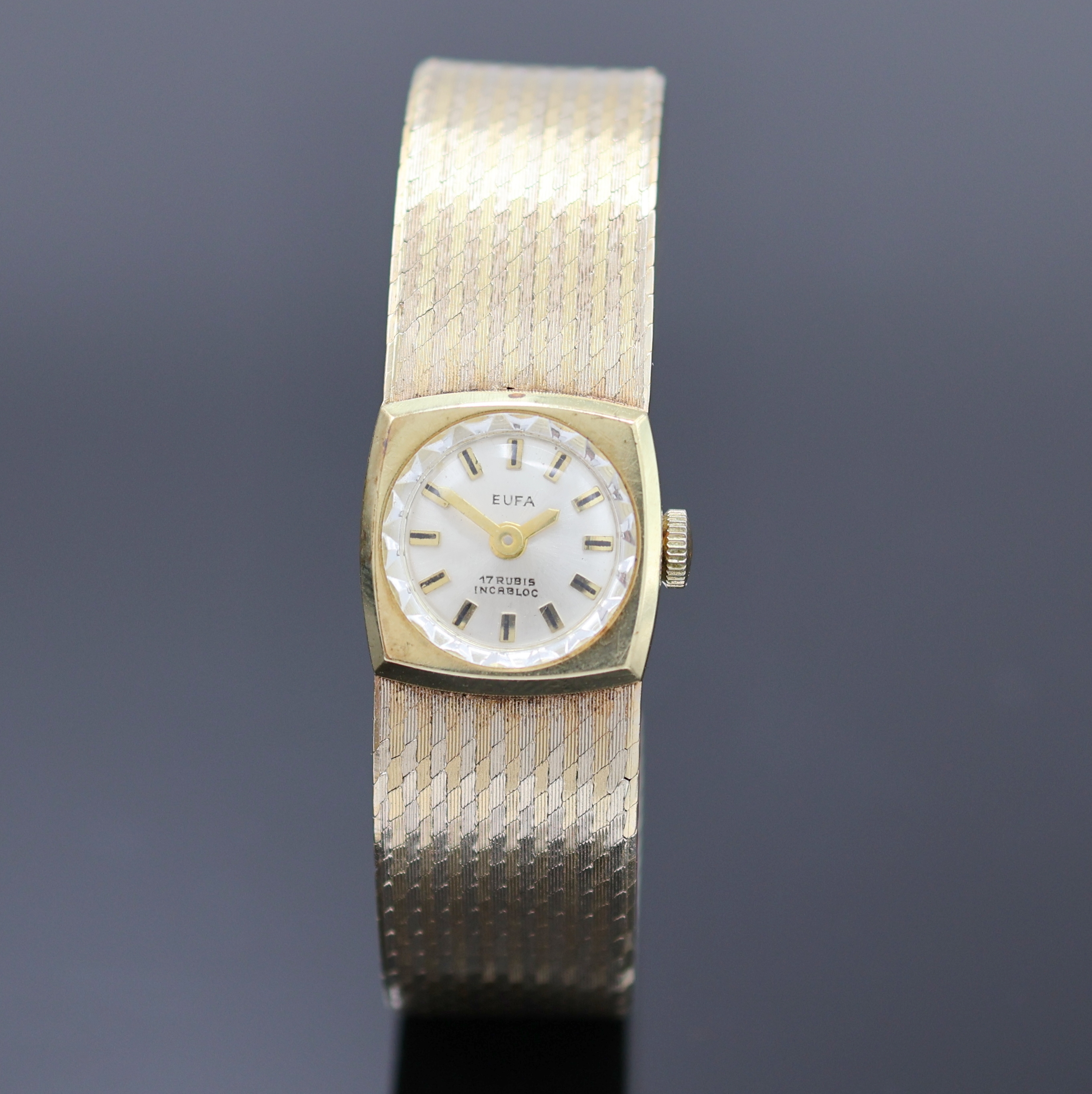 Image 26988808 - EUFA Damenarmbanduhr in GG 585/000, Schweiz um 1975, Handaufzug, 2-tlg. Geh. m. anges. ...