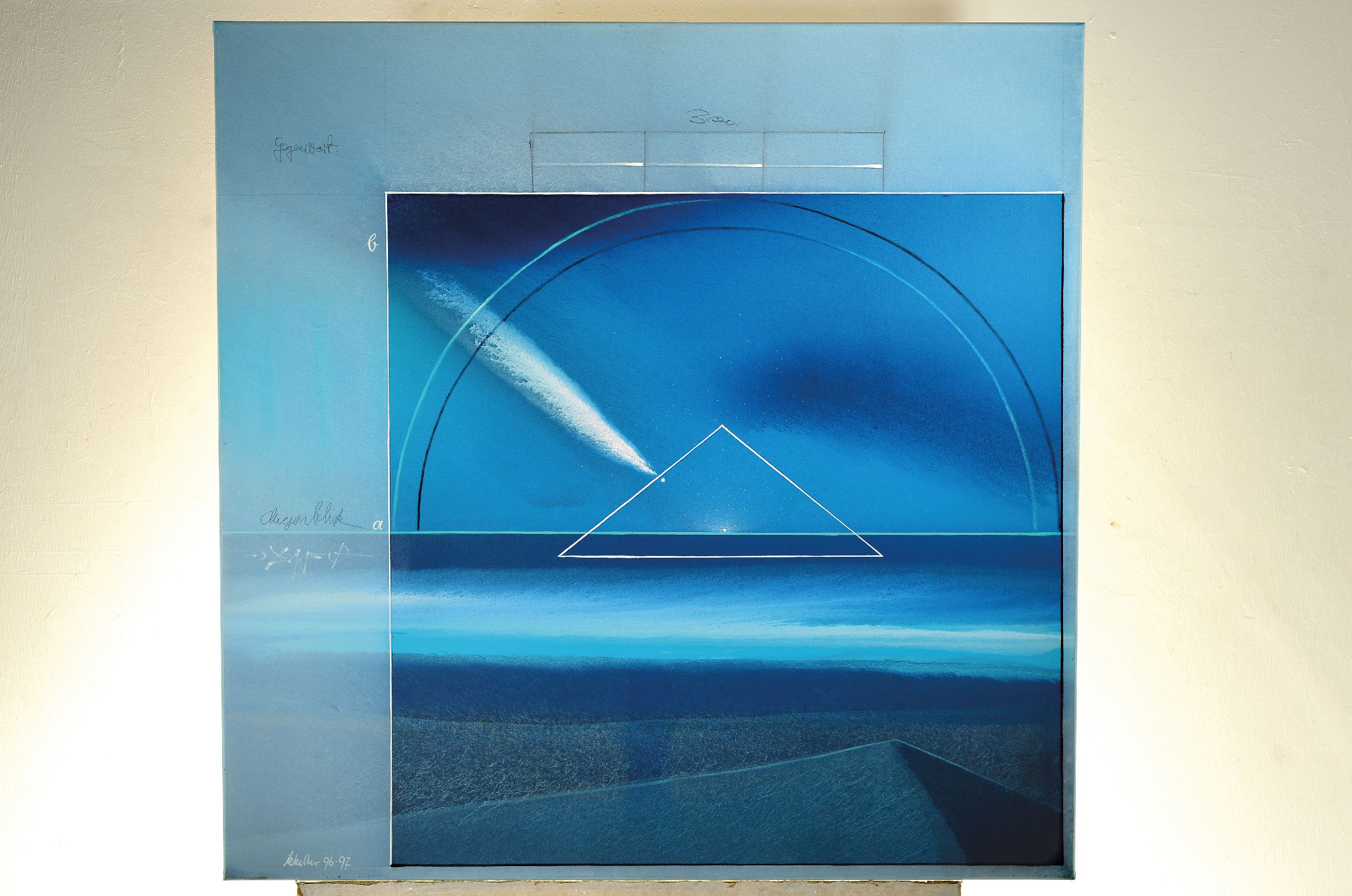 Detail k: Klaus Heinrich Keller, 1938-2018, Gegenwart-Augenblick Acryl/Lwd, links unten sign. und dat. 96-97, ca. 100x100cm
