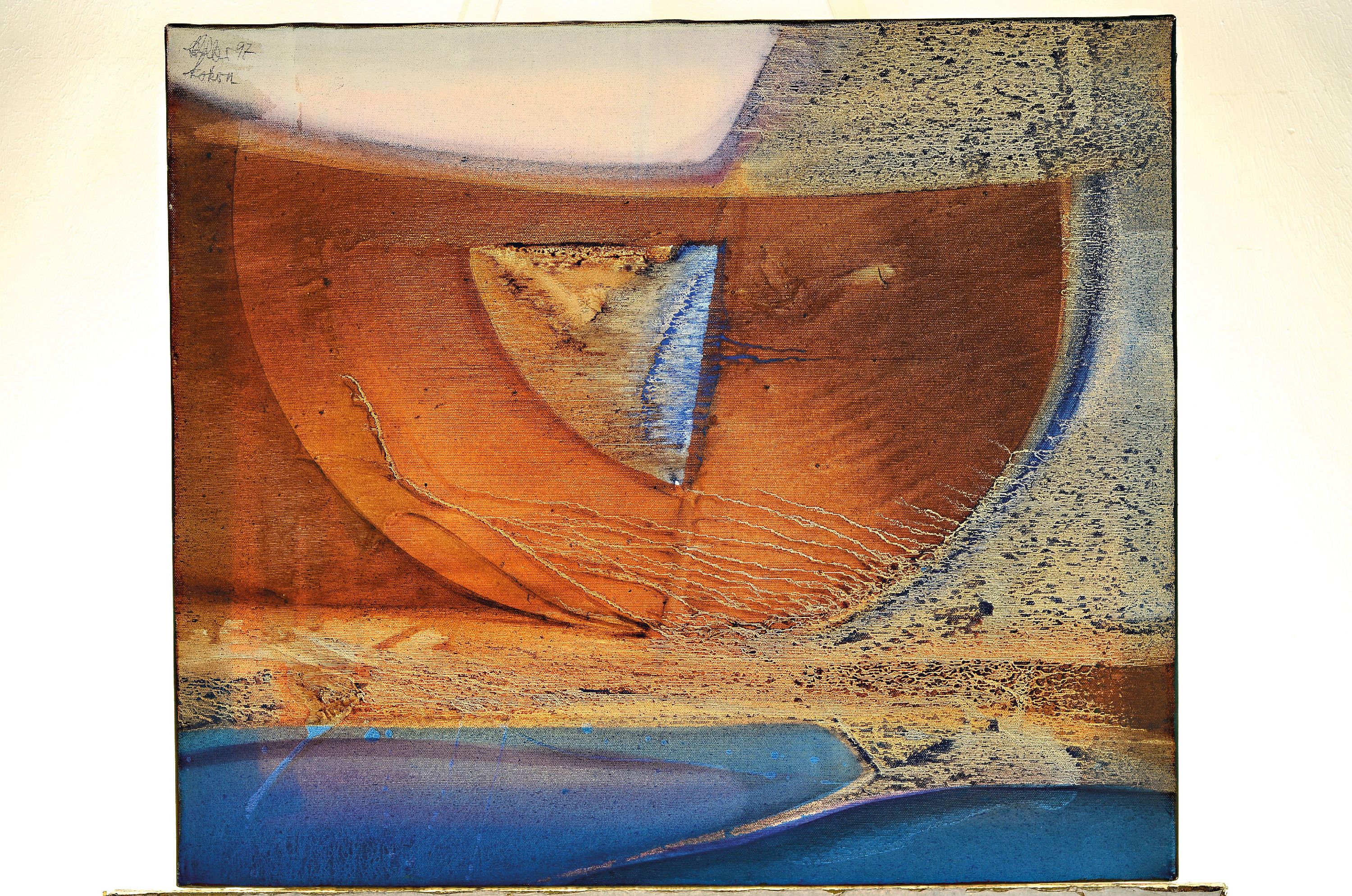 Detail k: Klaus Heinrich Keller, 1938-2018, Kokon, Acryl auf Lwd, links oben betitelt, signiert und dat. 97, ca. 60x70cm