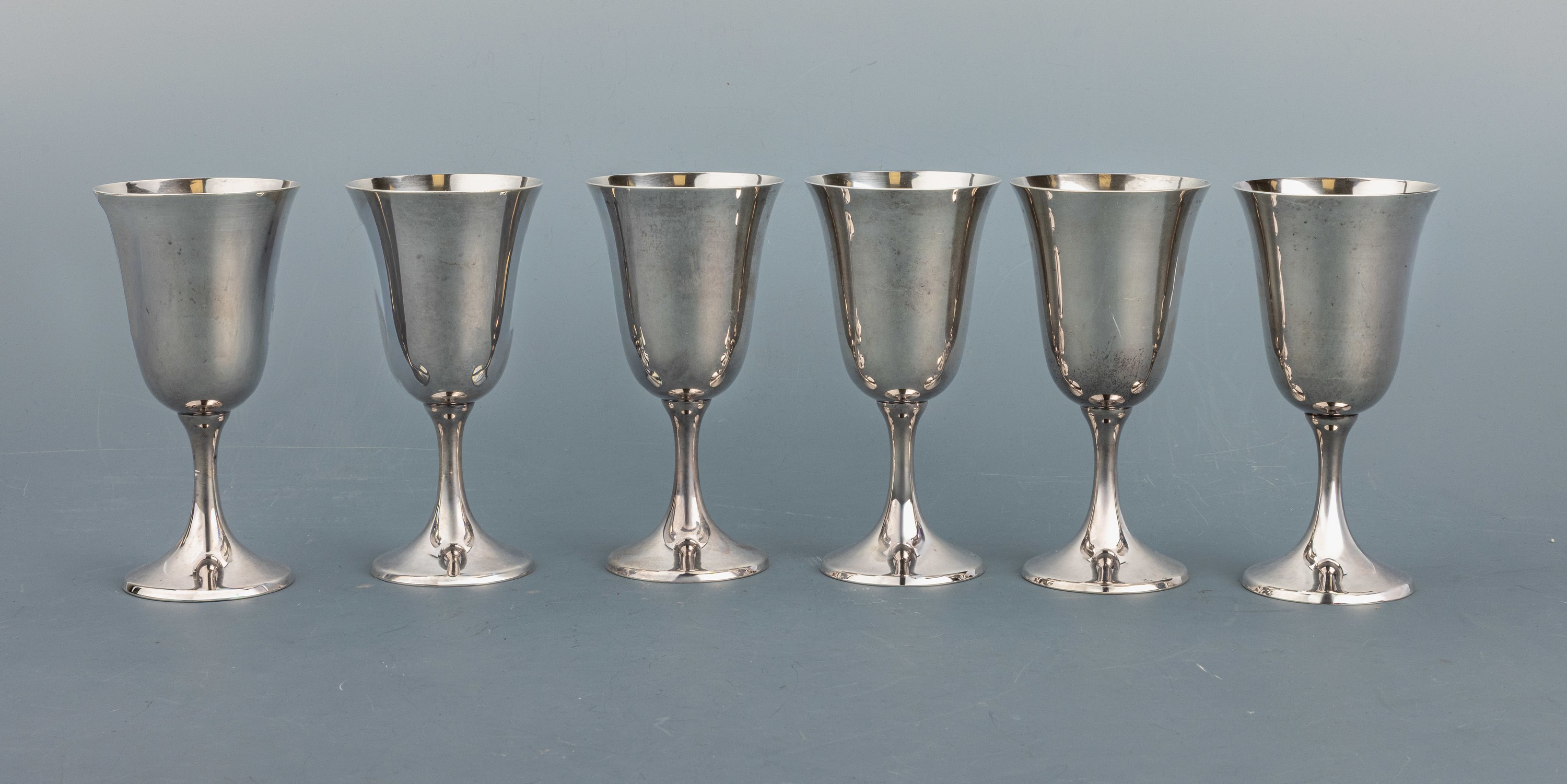 Image 26989247 - Set 6 Trinkkelche, USA, Providence, Rhode Island, 1914-1985, 925er Silber, schlichte ...