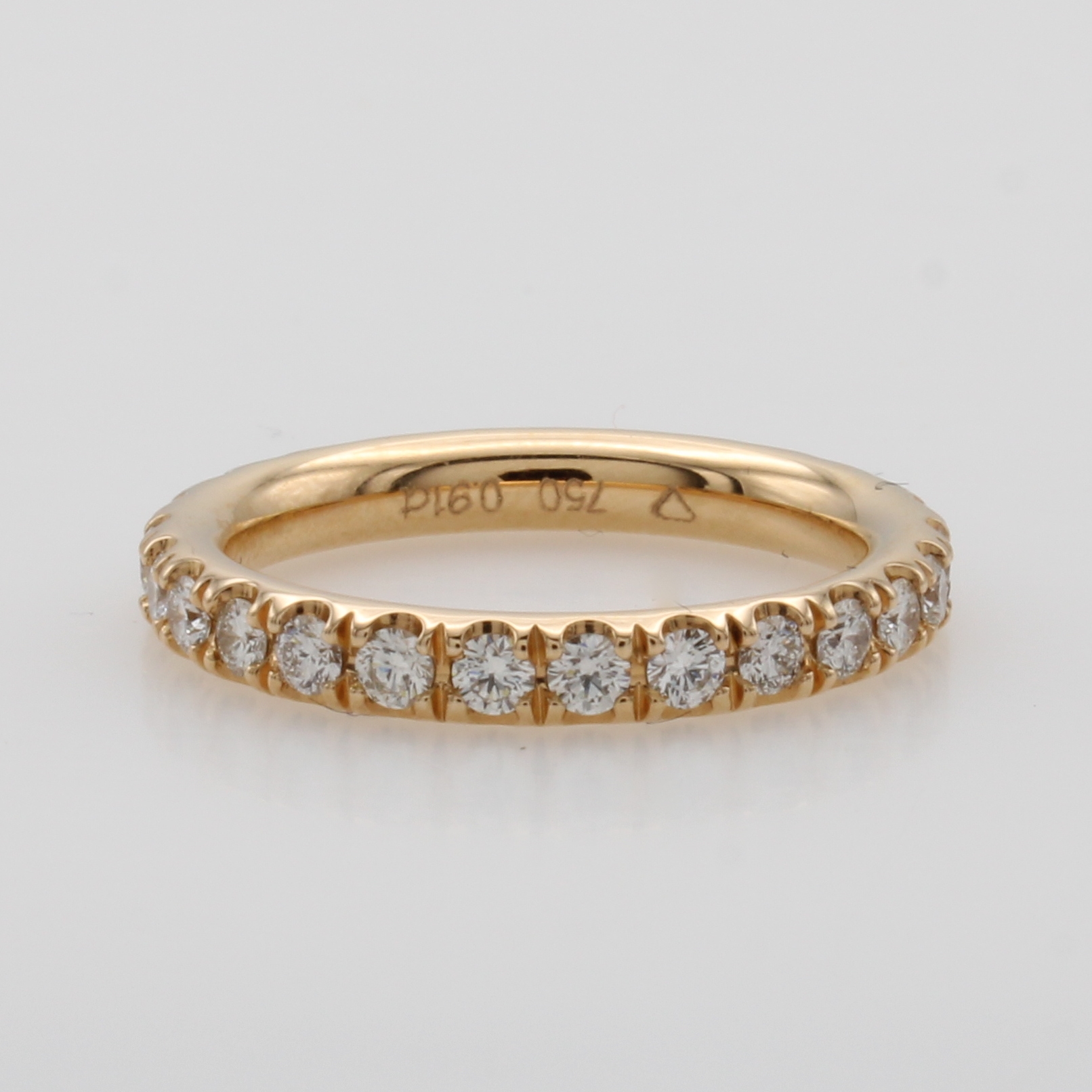 Image 26989454 - Memoryring mit Brillanten, RG 750/000, rundum bes. m. 26 Brill. zus. ca. 0.91 ct ...