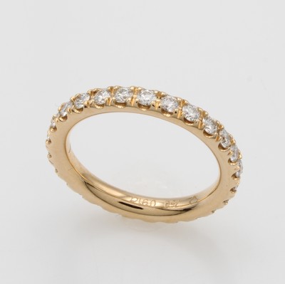 26989454a - Memoryring mit Brillanten, RG 750/000, rundum bes. m. 26 Brill. zus. ca. 0.91 ct ...