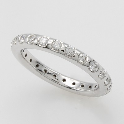 26989638a - Memoryring mit Brillanten, WG 750/000, 24 Brill. zus. ca. 0.76 ct Weiß/si, RW ca. 54 ...