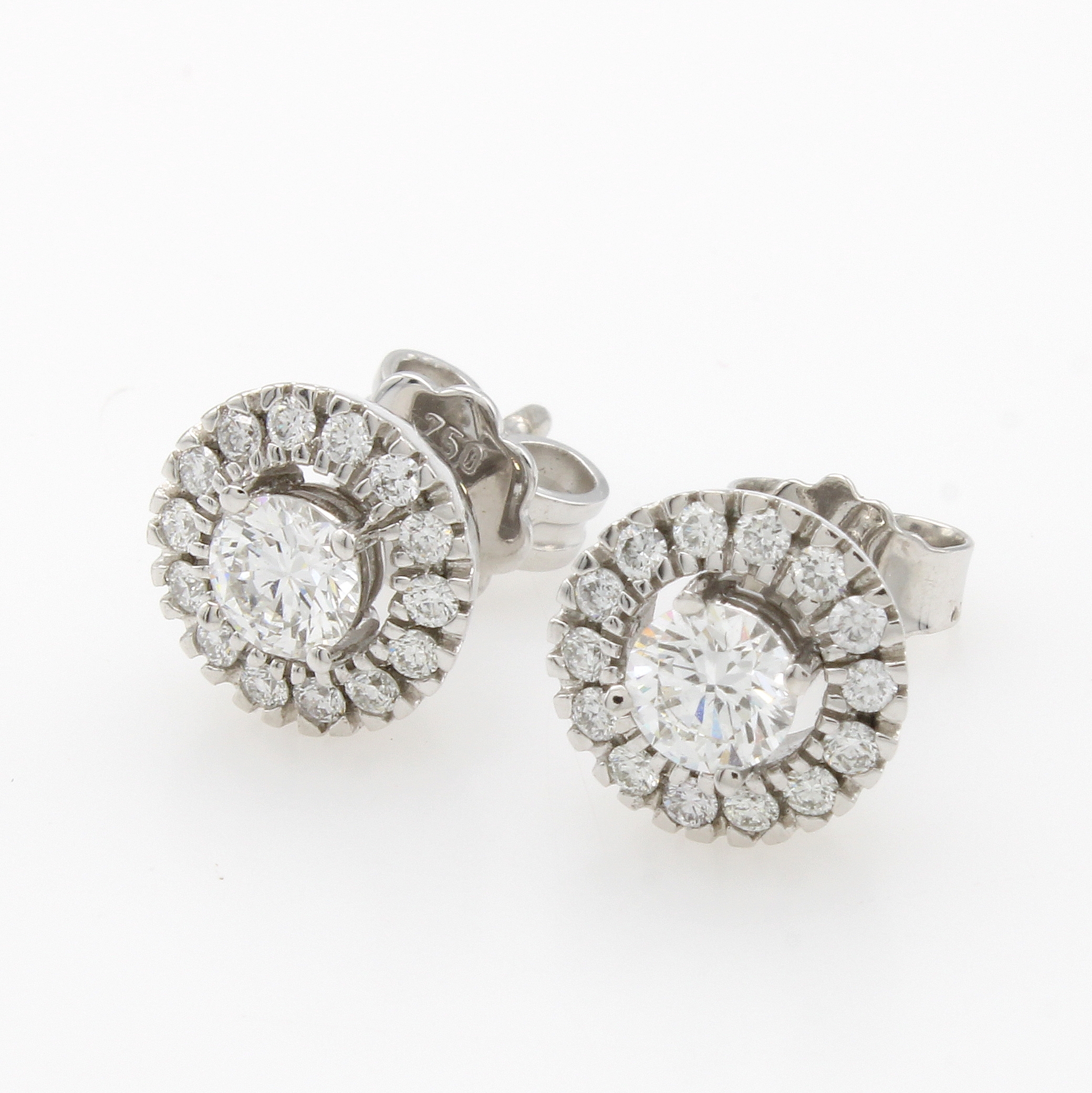 Image 26989763 - Paar Ohrstecker mit Brillanten, WG 750/000, Solitäre u. Besatzbrill. zus. ca. 0.78 ct ...