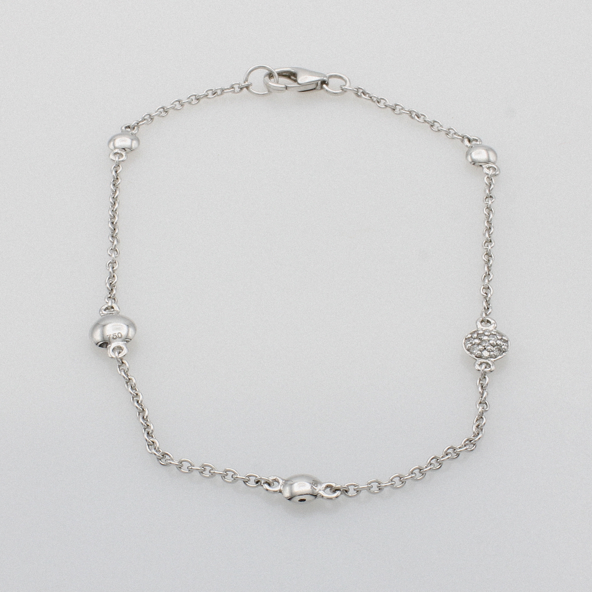 Image 26989884 - Armband mit Brillanten, WG 750/000, runde Zwischenelemente z.T. bes. m. Brill. zus. ca. ...