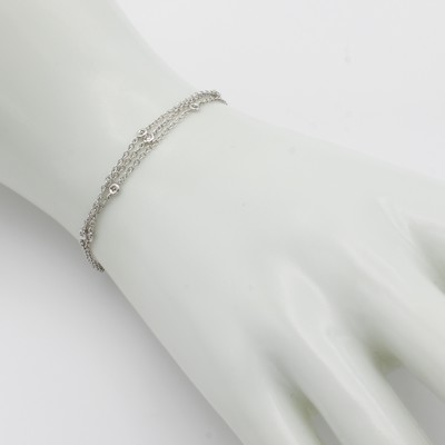 26989886a - 3 reihiges Armband mit Brillanten, WG 750/ 000, Brill. in Zargenfassungen zus. ca. 0.30 ...