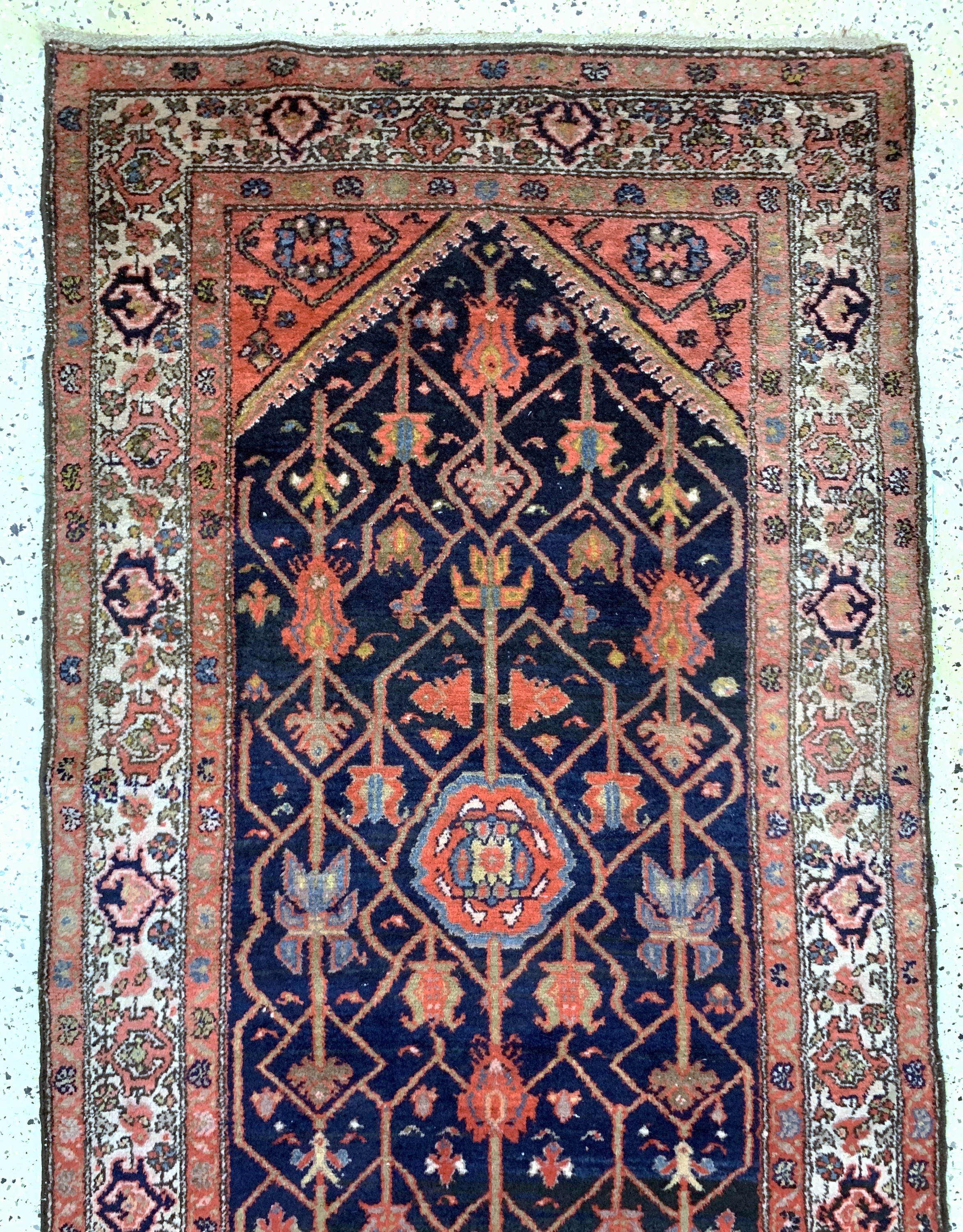 Detail a: Hamadan alt, Persien, Anfang 20.Jhd, Wolle auf Baumwolle, ca. 480 x 110 cm, EHZ: 2